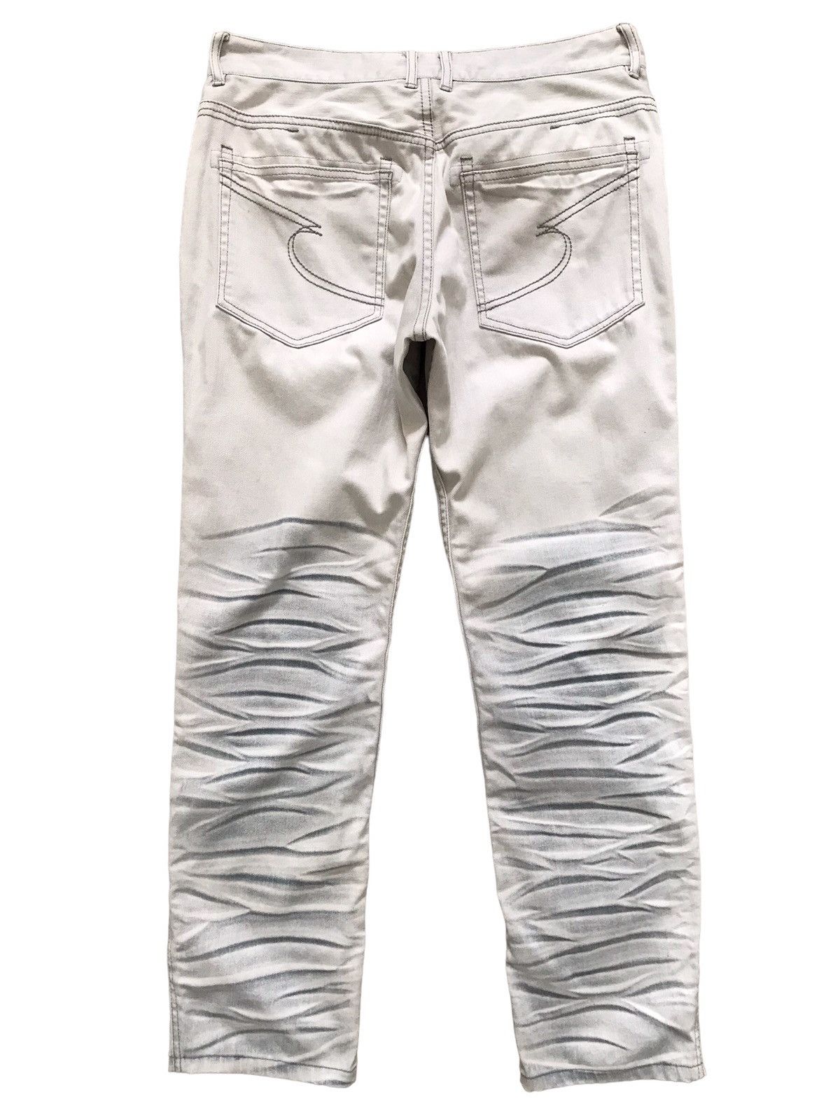 Japanese Brand SEMANTIC DESIGN JAPAN Chiffon White Whiskers Denim Jeans Size US 31 - 5 Thumbnail