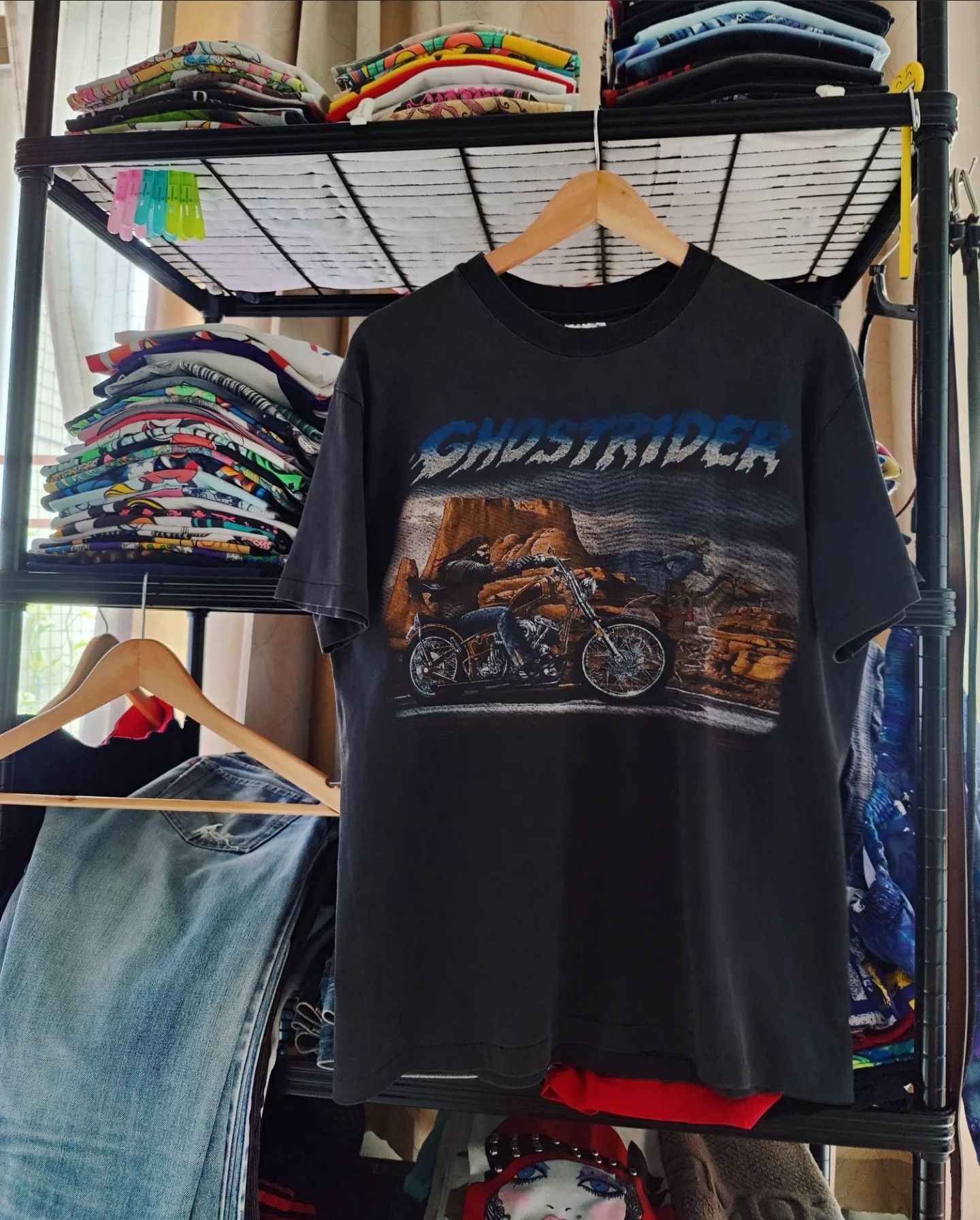 Hanes × Harley Davidson × Vintage vtg90s - GhostRider, EasyRiders, LAS VEGAS, NV Size US M / EU 48-50 / 2 - 1 Thumbnail