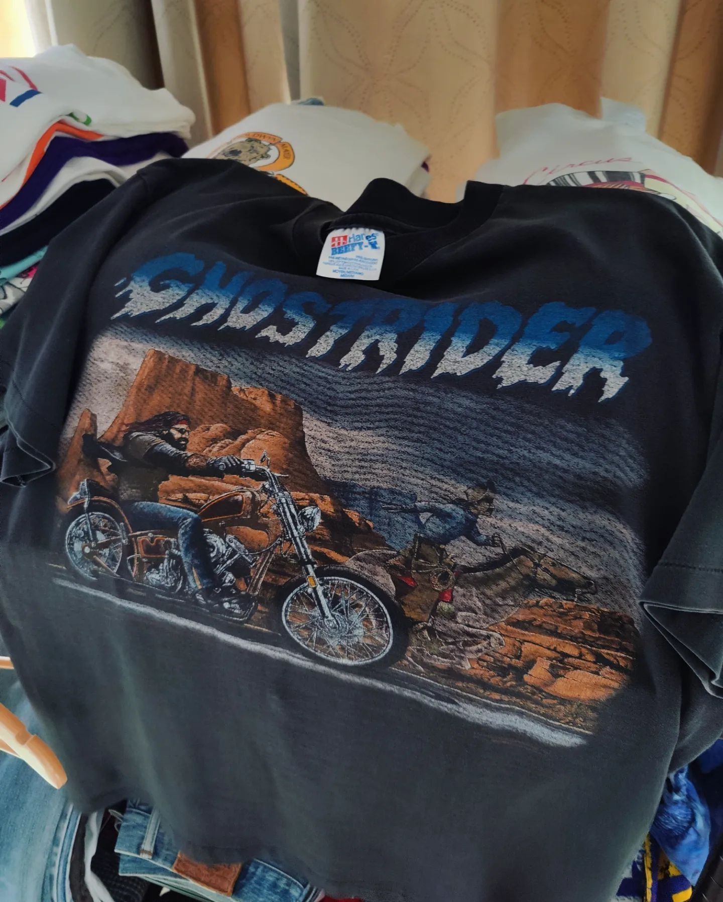 Hanes × Harley Davidson × Vintage vtg90s - GhostRider, EasyRiders, LAS VEGAS, NV Size US M / EU 48-50 / 2 - 3 Thumbnail