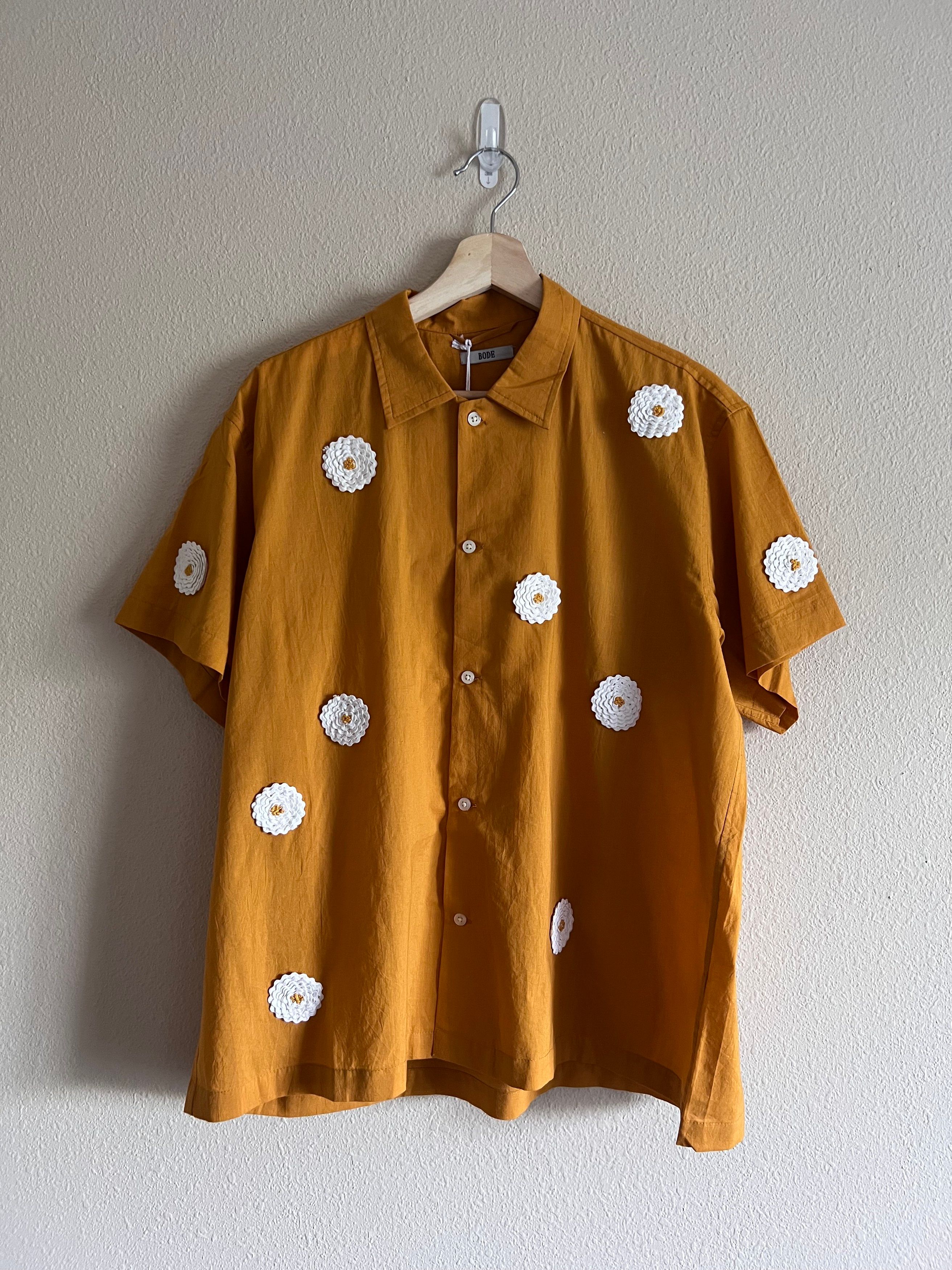 Pre-owned Bode Daisy Rickrack Shirt In Marigold