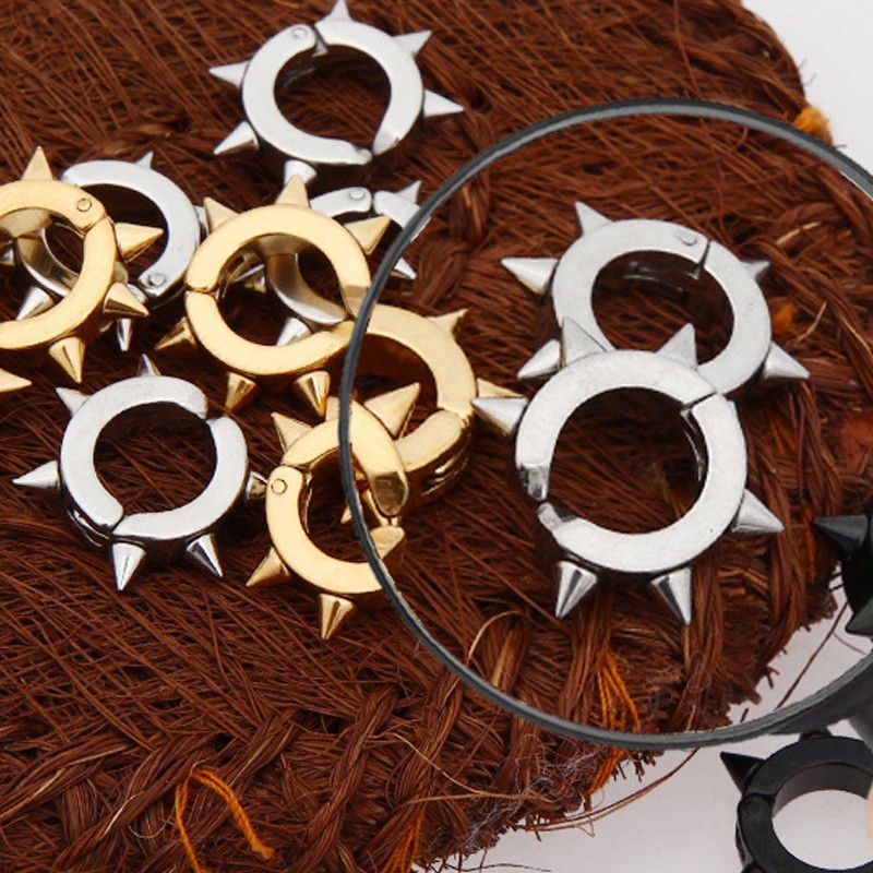 Jewelry Punk Women Men Earrings Ear Studs Spike Rivet Size ONE SIZE - 1 Thumbnail