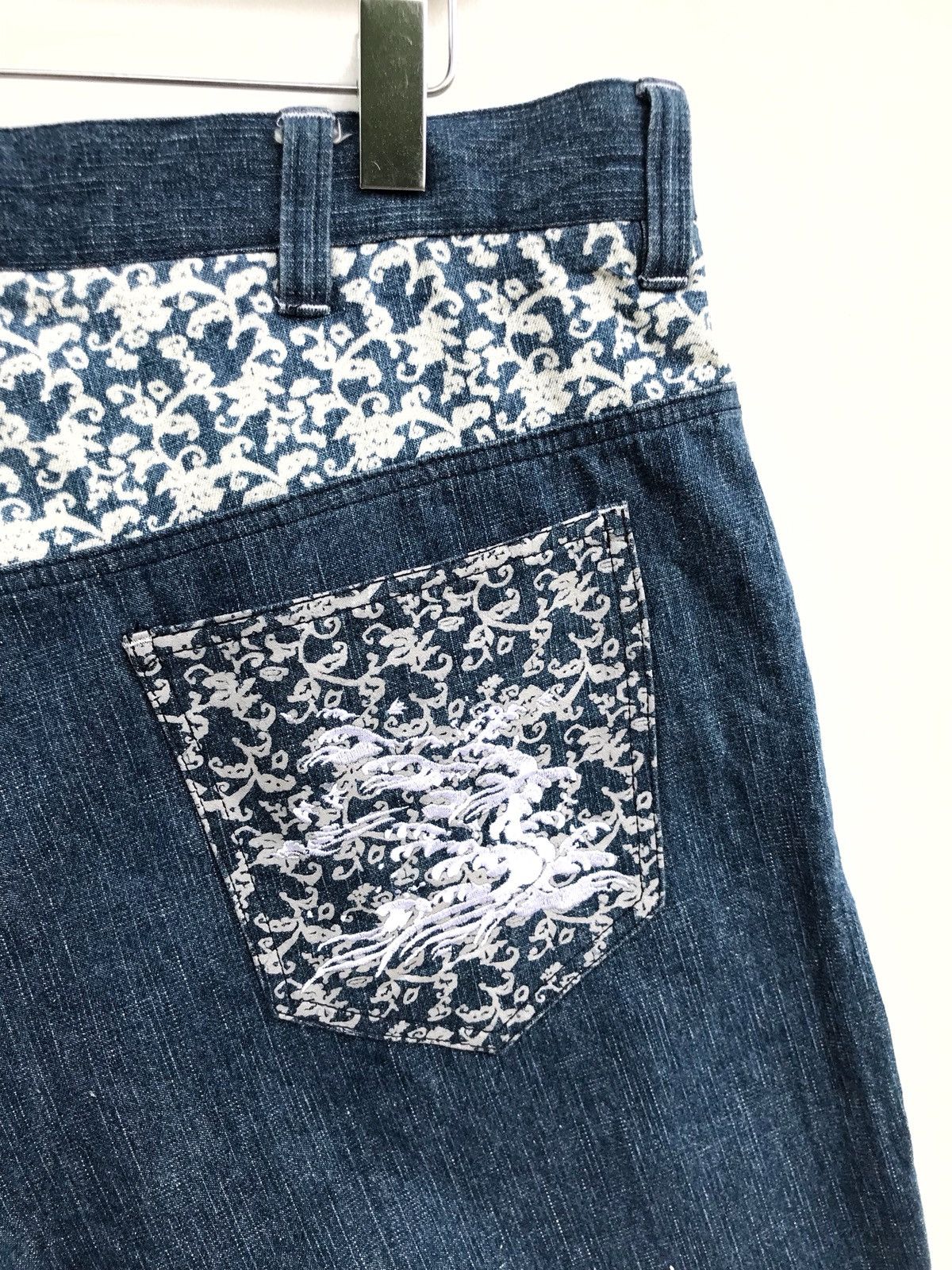 Designer × Japanese Brand Tiger Printed Denim Fuji Mountain Embroidered Logo Size US 37 - 6 Thumbnail