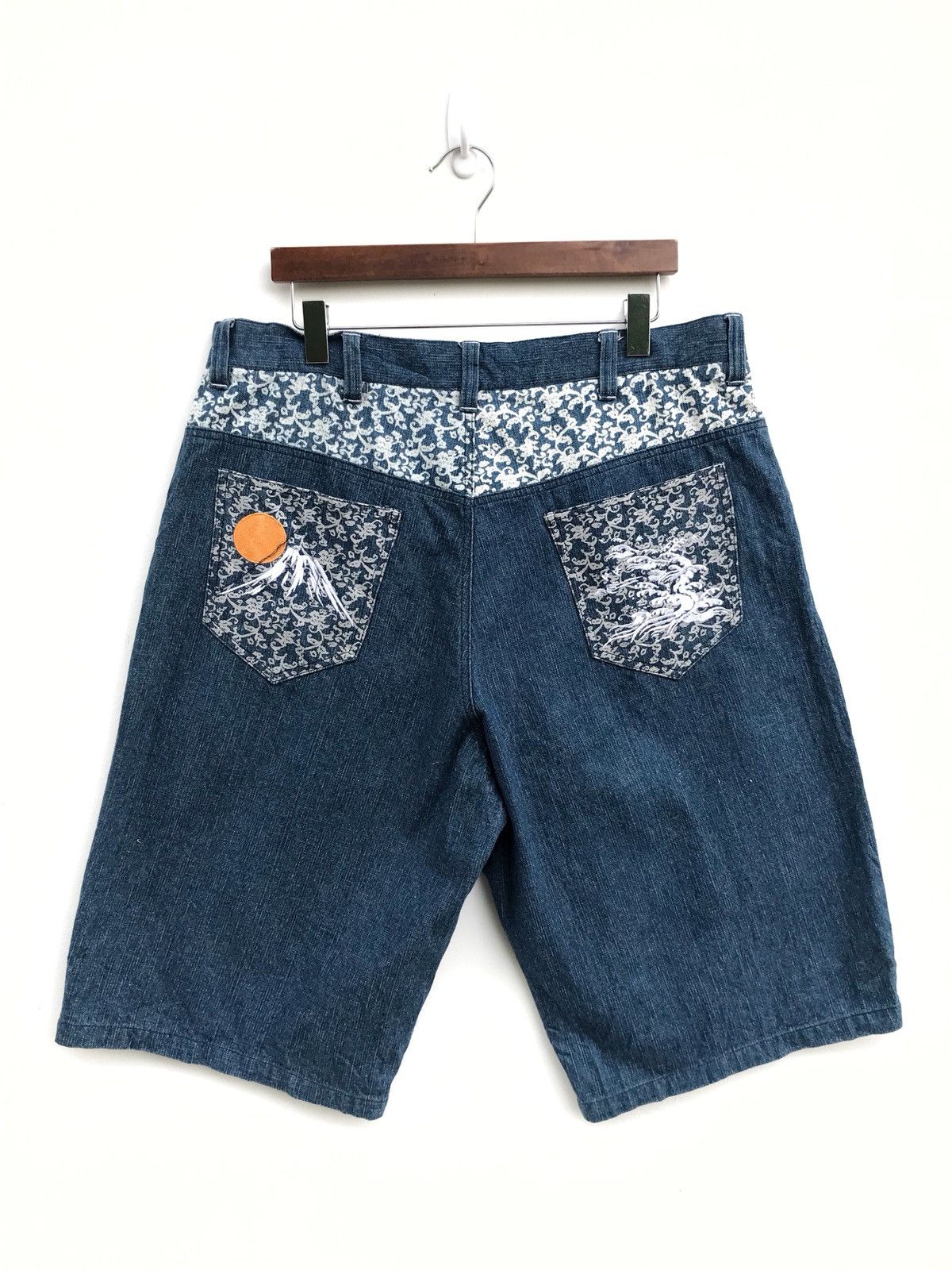 Designer × Japanese Brand Tiger Printed Denim Fuji Mountain Embroidered Logo Size US 37 - 2 Thumbnail