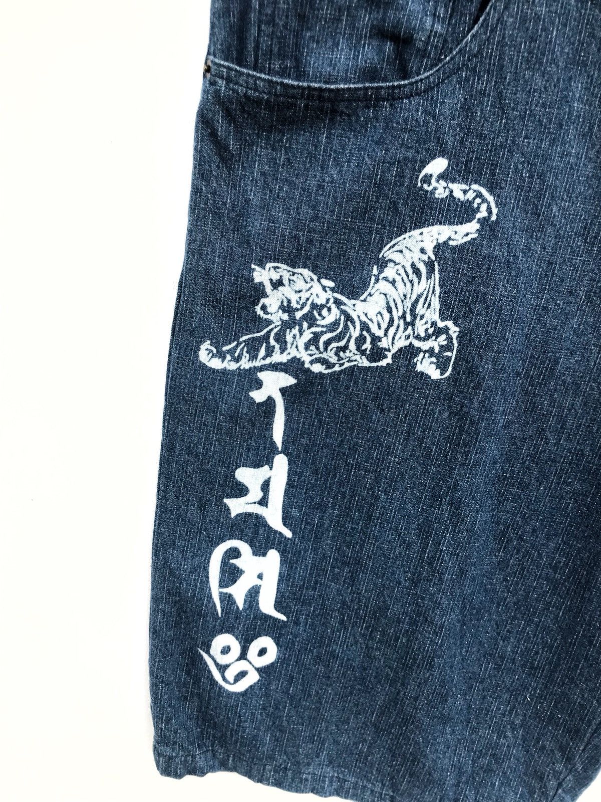 Designer × Japanese Brand Tiger Printed Denim Fuji Mountain Embroidered Logo Size US 37 - 9 Thumbnail