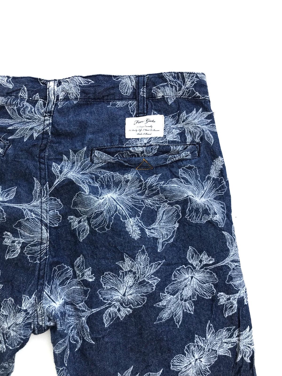 Indigo × Japanese Brand Japanese Brand Free Gate Cotton Denim Short Pants Size US 32 / EU 48 - 4 Thumbnail