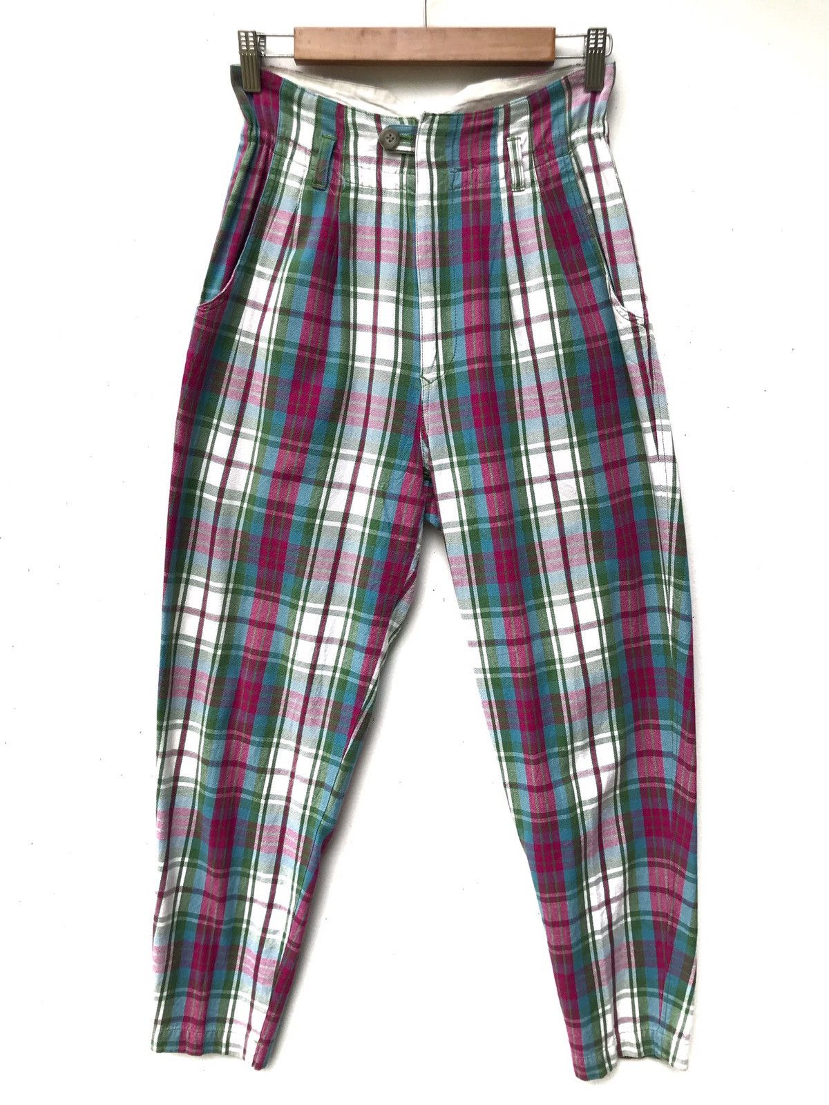 Japanese Brand Made in Japan DRUG STORE Checked High Waist Pants Size US 26 / EU 42 - 1 Thumbnail