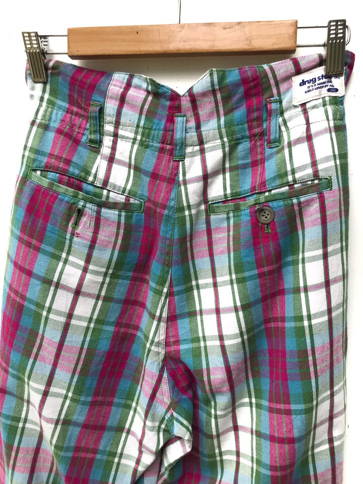 Japanese Brand Made in Japan DRUG STORE Checked High Waist Pants Size US 26 / EU 42 - 2 Thumbnail