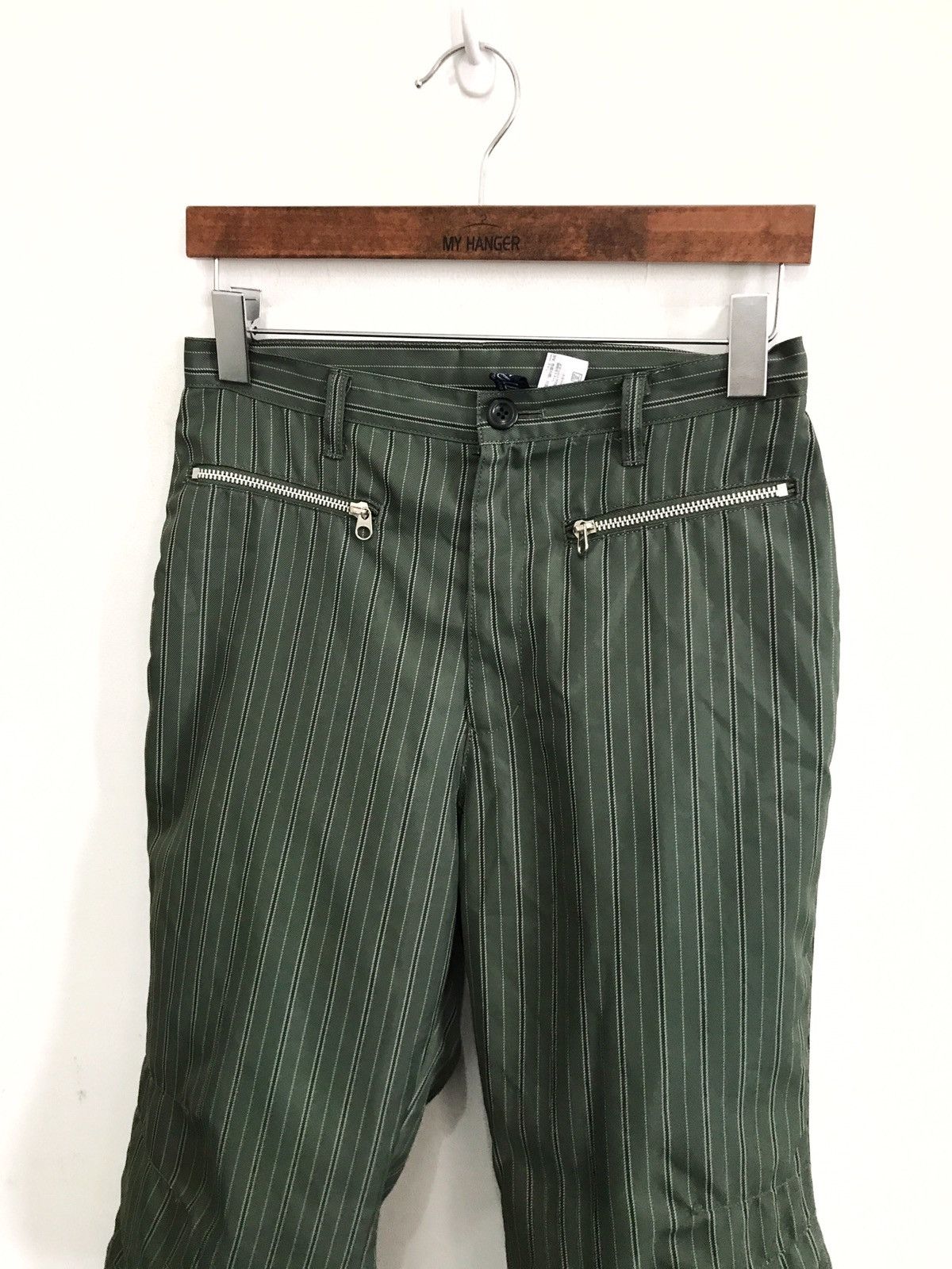 Japanese Brand × Seditionaries Made In Japan Ba-Tsu Club Stripes Zipper Cropped Pant Size US 27 - 1 Thumbnail