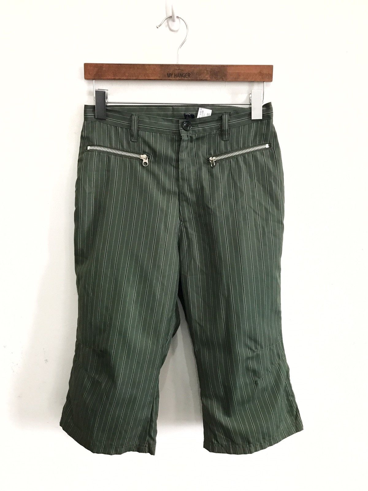 Japanese Brand × Seditionaries Made In Japan Ba-Tsu Club Stripes Zipper Cropped Pant Size US 27 - 2 Thumbnail