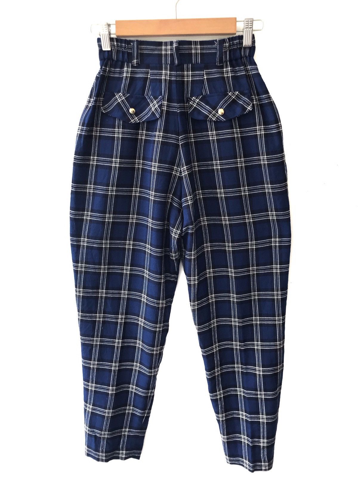 Japanese Brand × Vintage Vintage Japanese Checked High Waist Wool Baggy Pants Size US 26 / EU 42 - 2 Thumbnail