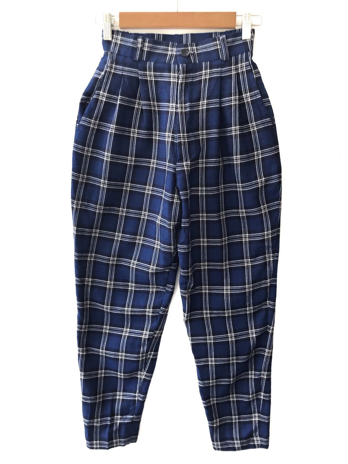 Japanese Brand × Vintage Vintage Japanese Checked High Waist Wool Baggy Pants Size US 26 / EU 42 - 1 Thumbnail