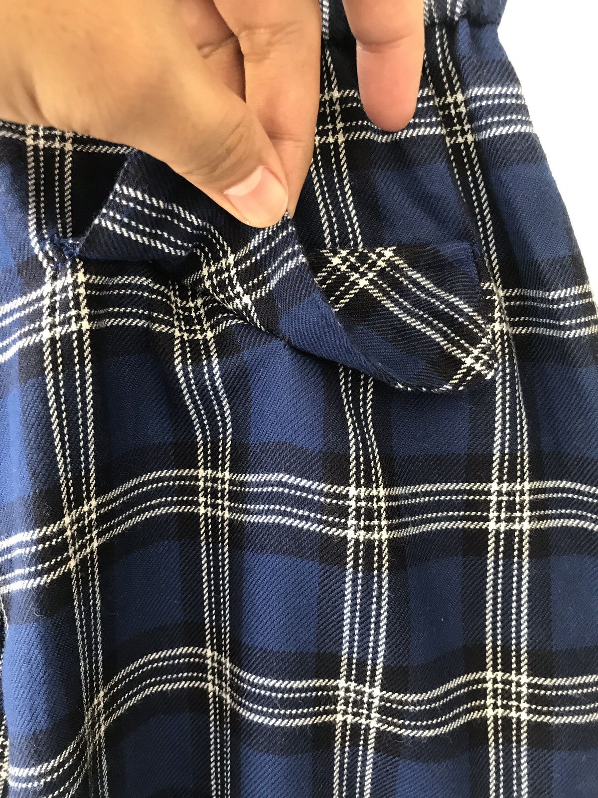 Japanese Brand × Vintage Vintage Japanese Checked High Waist Wool Baggy Pants Size US 26 / EU 42 - 5 Thumbnail