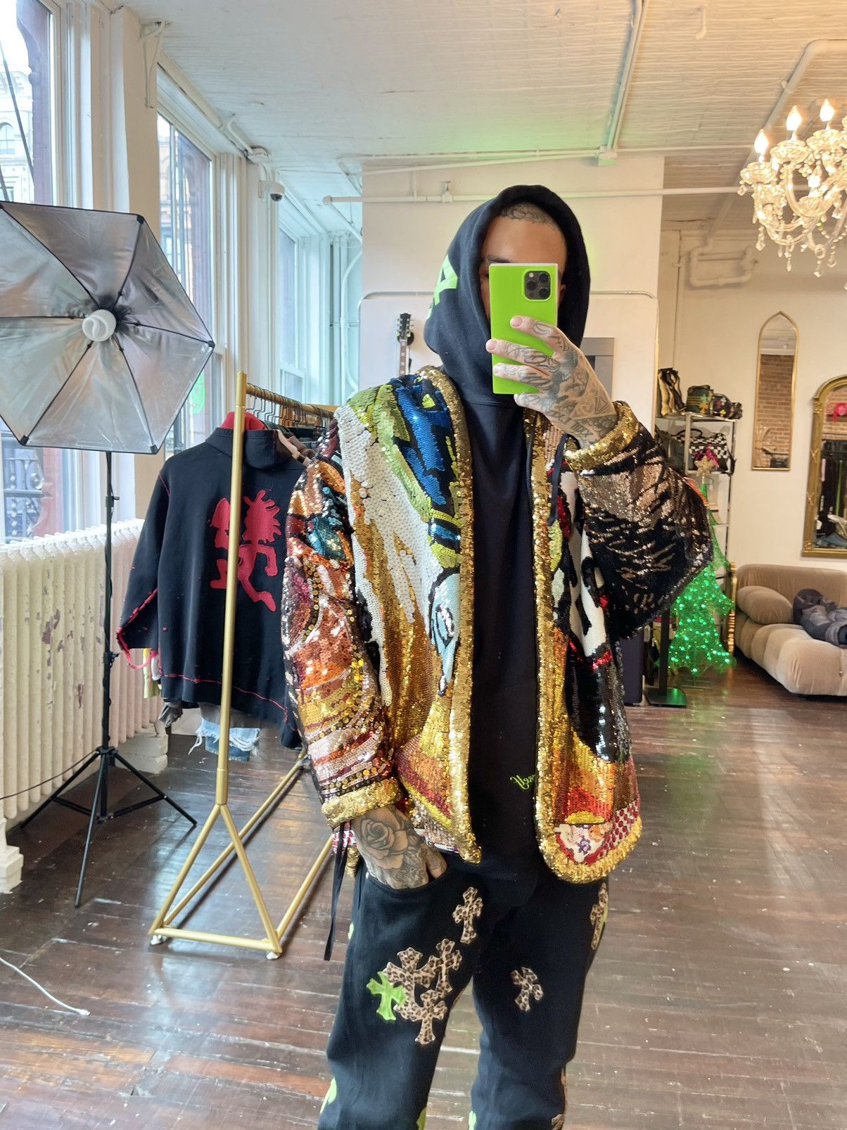 Celine Celine 2019 Runway 1/3 Marclay Sequin Jacket 4Gseller Size US L / EU 52-54 / 3 - 12 Thumbnail