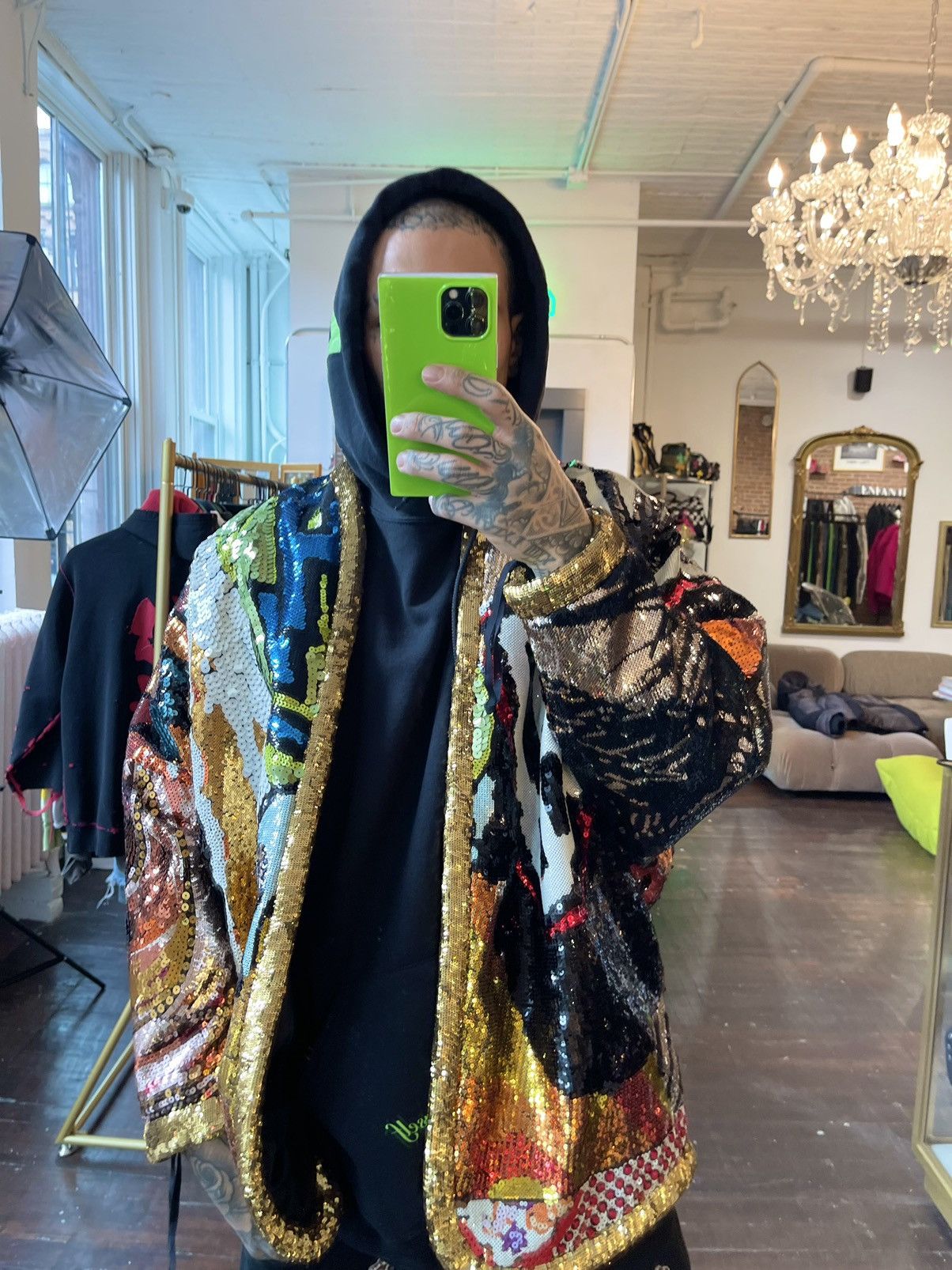 Celine Celine 2019 Runway 1/3 Marclay Sequin Jacket 4Gseller Size US L / EU 52-54 / 3 - 14 Thumbnail