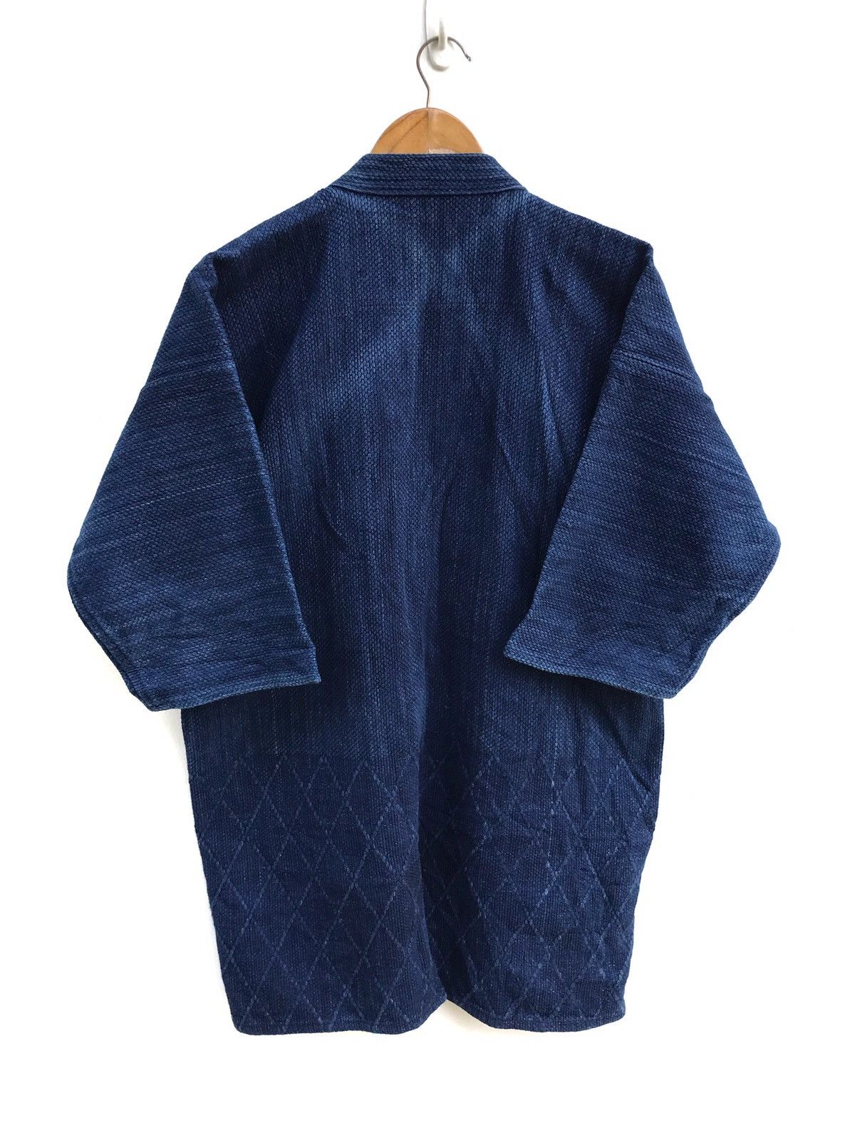 Indigo × Japanese Brand Vintage Distressed Indigo Sanjuro Kimono Jacket Visvim Style Size US M / EU 48-50 / 2 - 4 Thumbnail