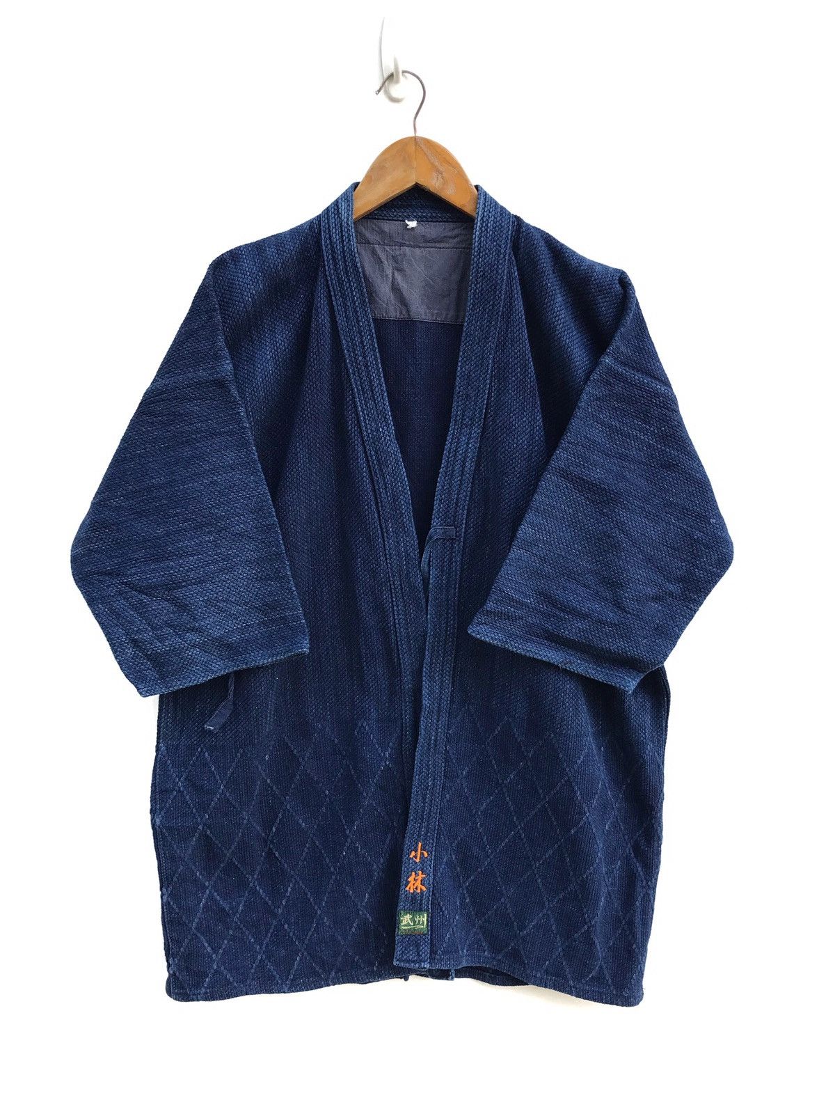Indigo × Japanese Brand Vintage Distressed Indigo Sanjuro Kimono Jacket Visvim Style Size US M / EU 48-50 / 2 - 3 Thumbnail