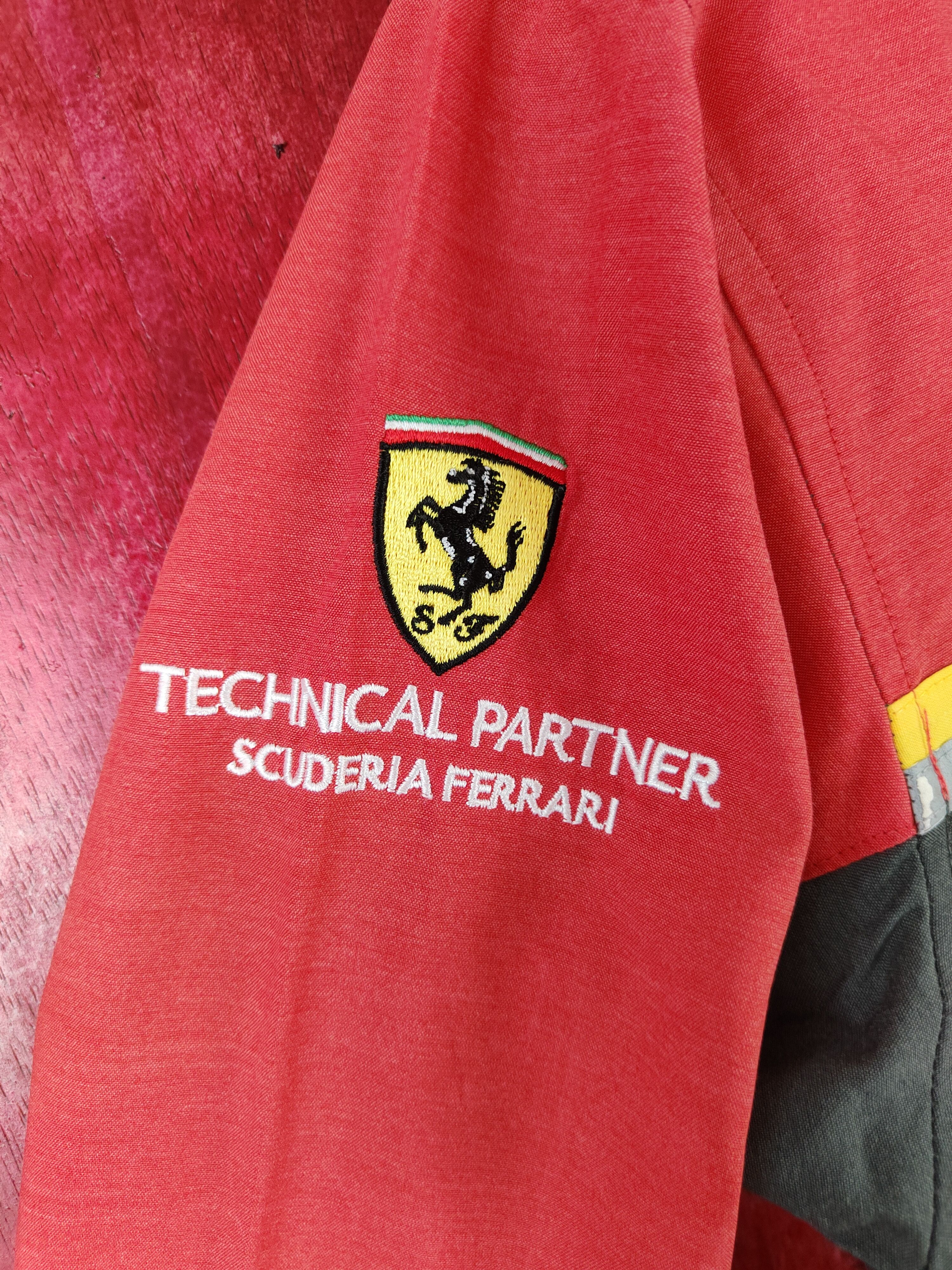 Ferrari × Vintage Ferrari-Shell Helix Gray Red Long Sleeve Shirt #422 Size US M / EU 48-50 / 2 - 5 Thumbnail