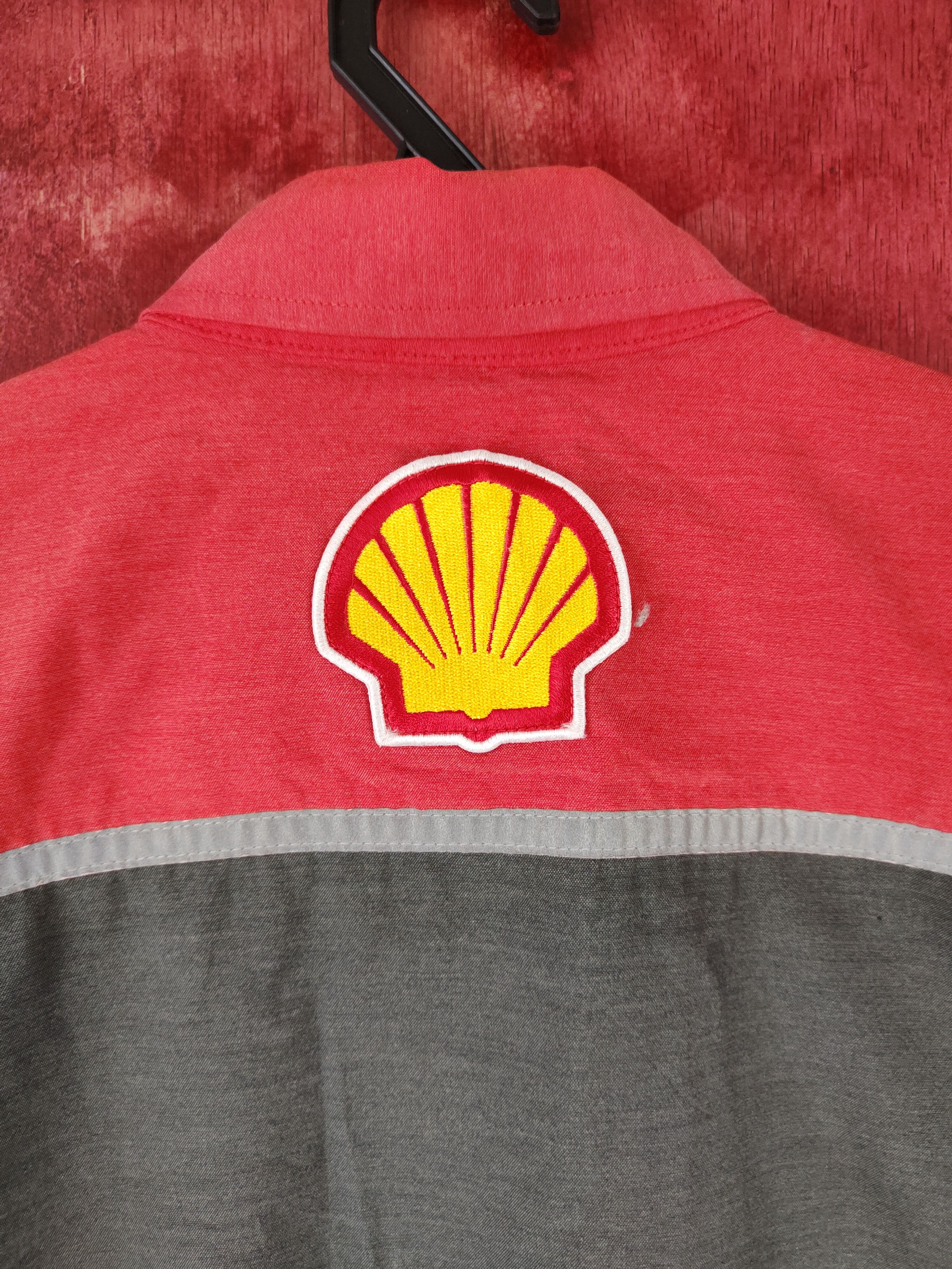 Ferrari × Vintage Ferrari-Shell Helix Gray Red Long Sleeve Shirt #422 Size US M / EU 48-50 / 2 - 10 Thumbnail