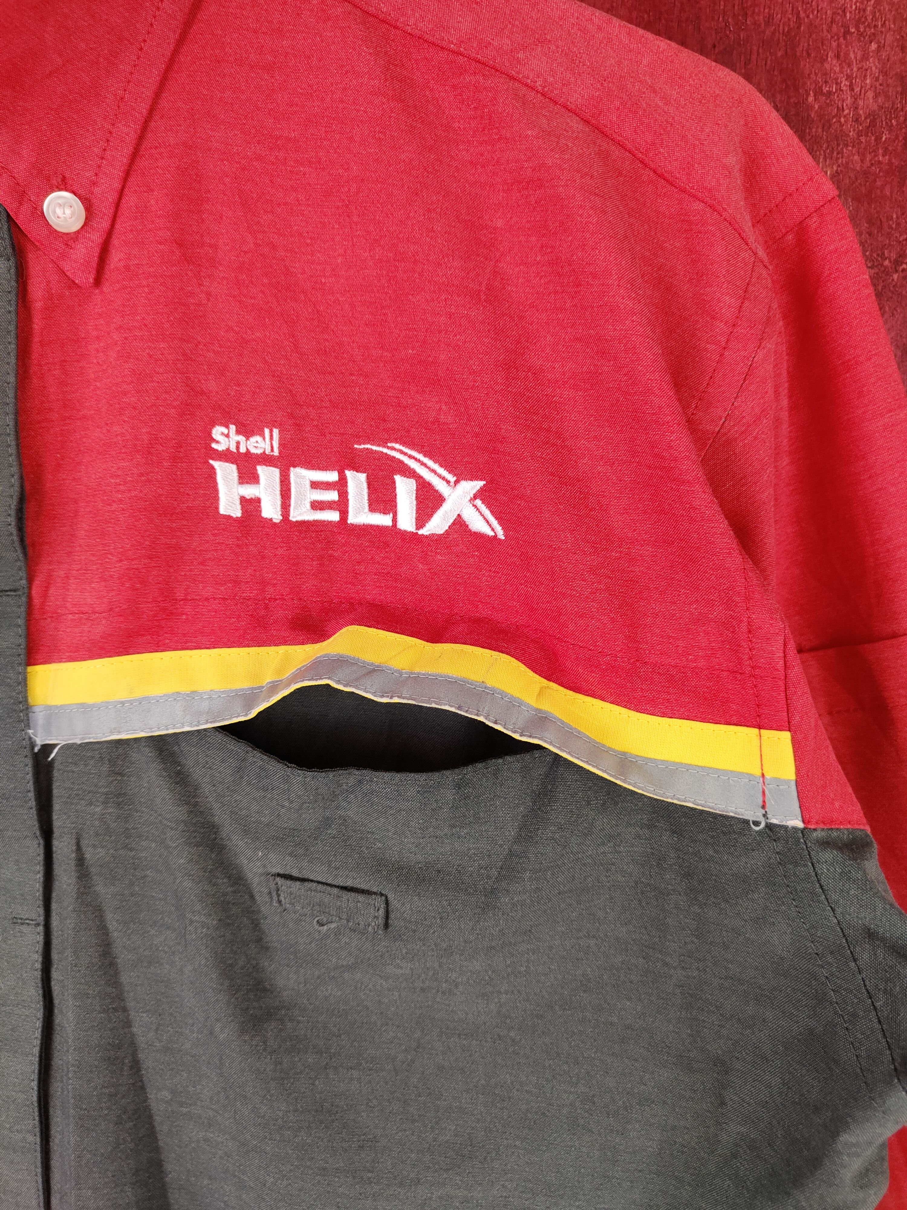 Ferrari × Vintage Ferrari-Shell Helix Gray Red Long Sleeve Shirt #422 Size US M / EU 48-50 / 2 - 4 Thumbnail