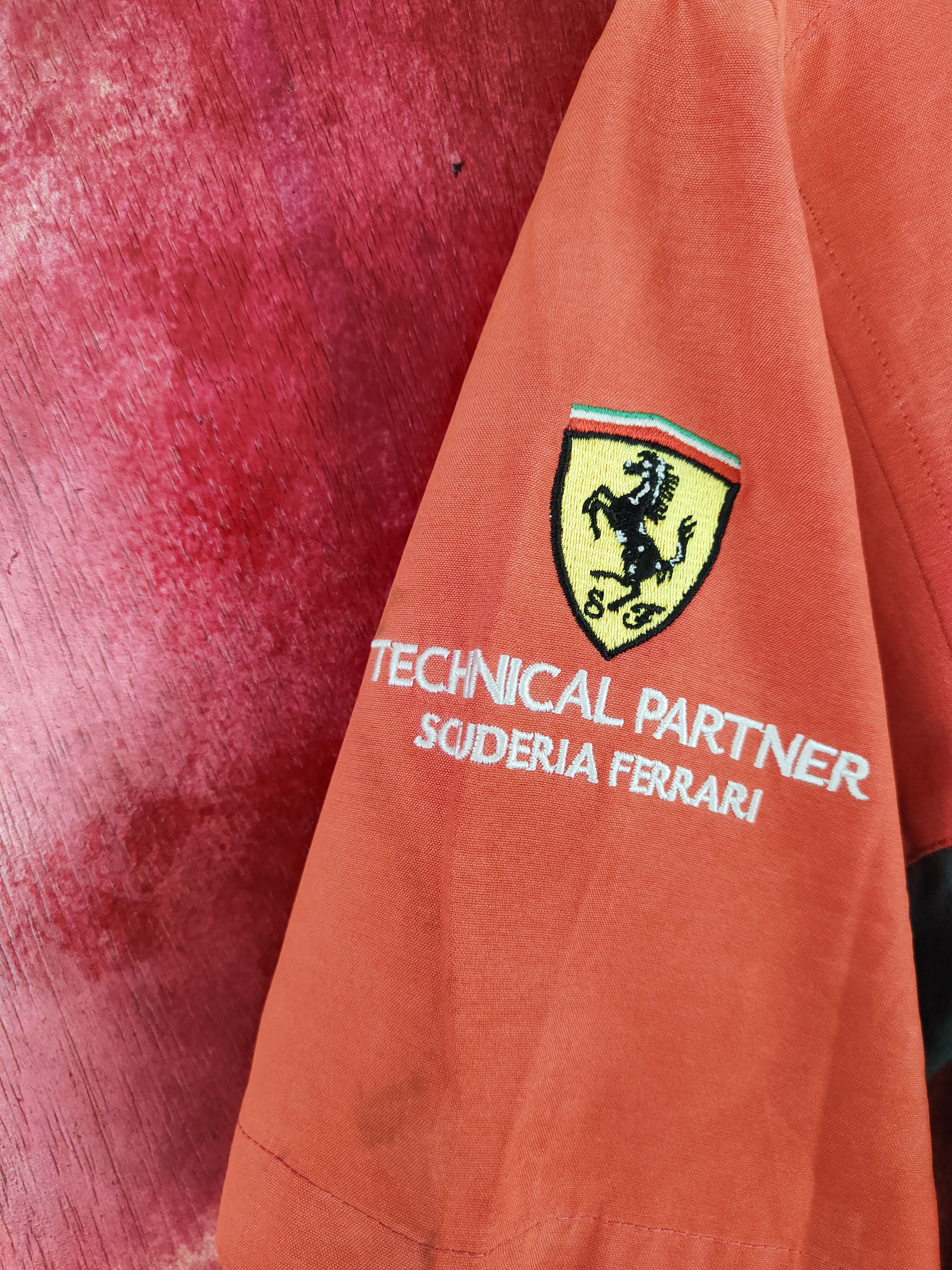 Ferrari-Shell Helix Red Gray Button Ups Shirt #S423