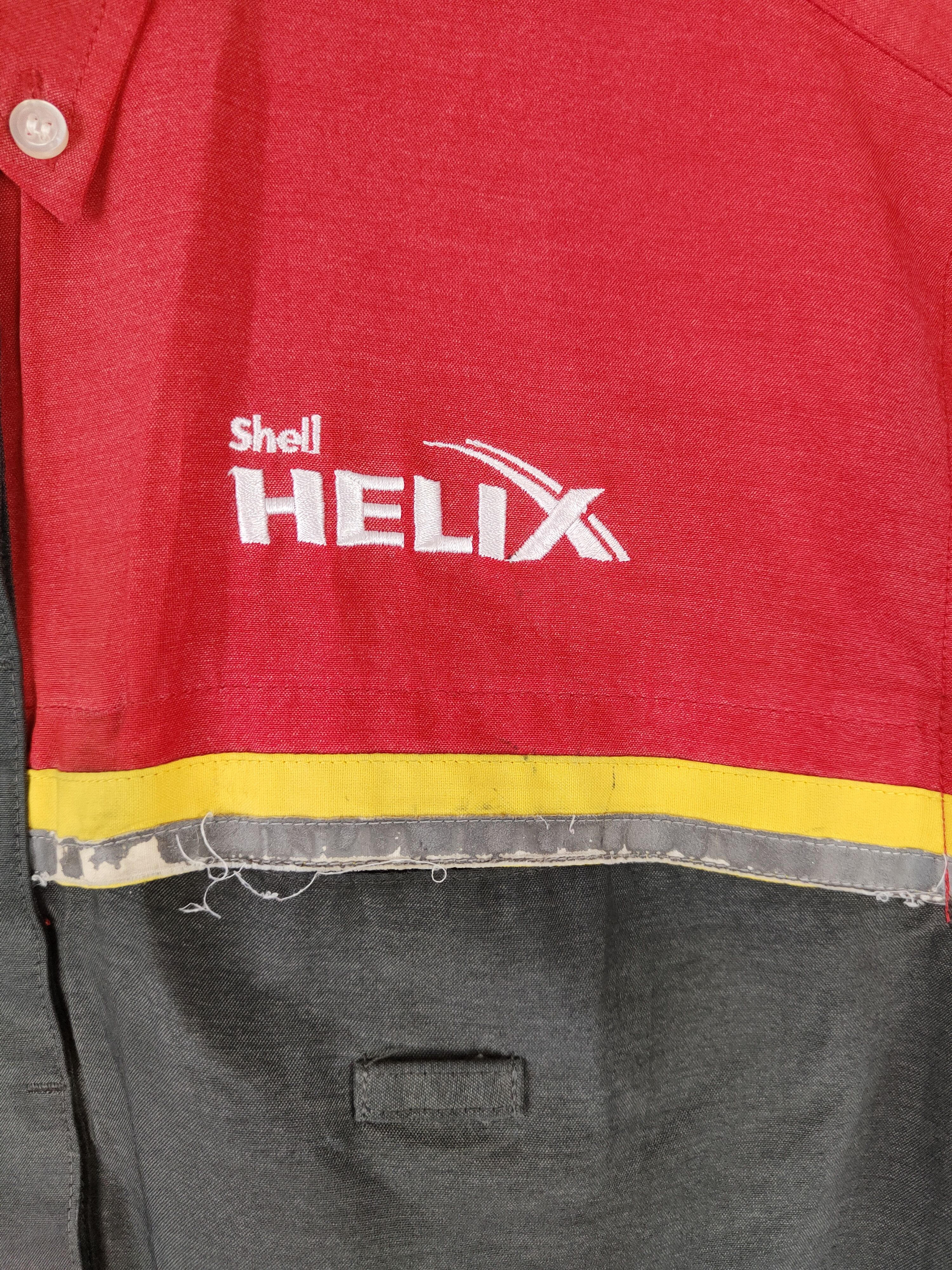 Ferrari-Shell Helix Red Gray Button Ups Shirt #S423