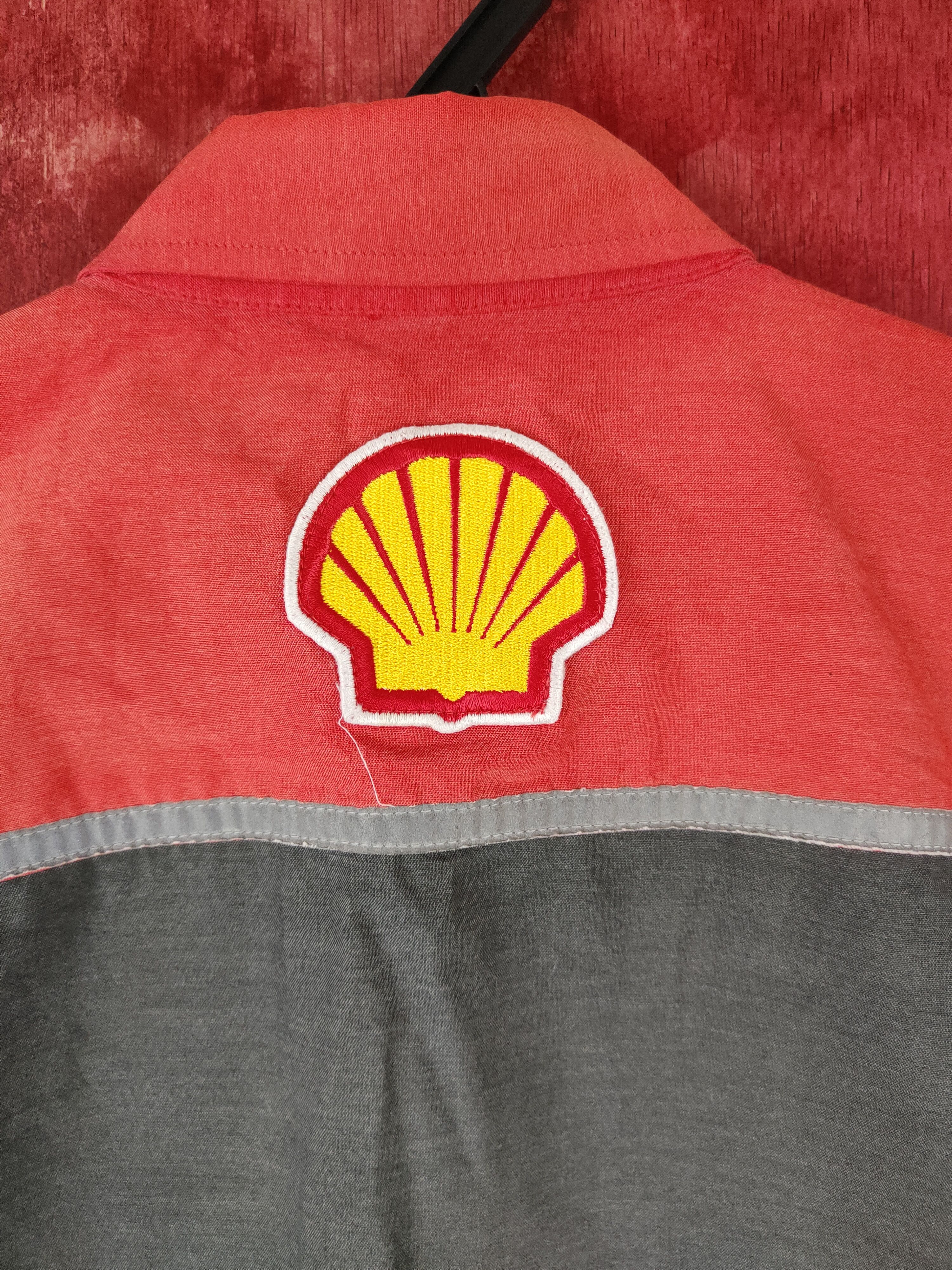 Ferrari-Shell Helix Red Gray Button Ups Shirt #S423