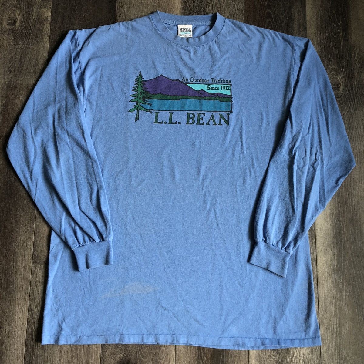 L.L. Bean Vintage 90s LL Bean Artworks Outdoor Graphic Long Sleeve Tee Size US XL / EU 56 / 4 - 1 Thumbnail