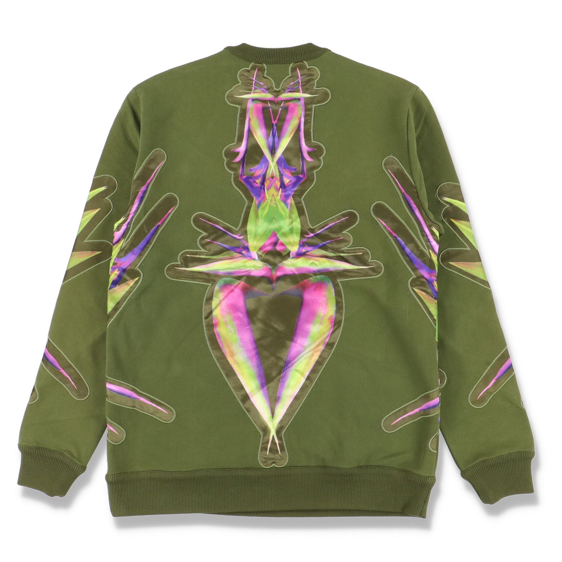 Givenchy Green Birds of Paradise Satin Applique Sweatshirt Size S / US 4 / IT 40 - 8 Thumbnail