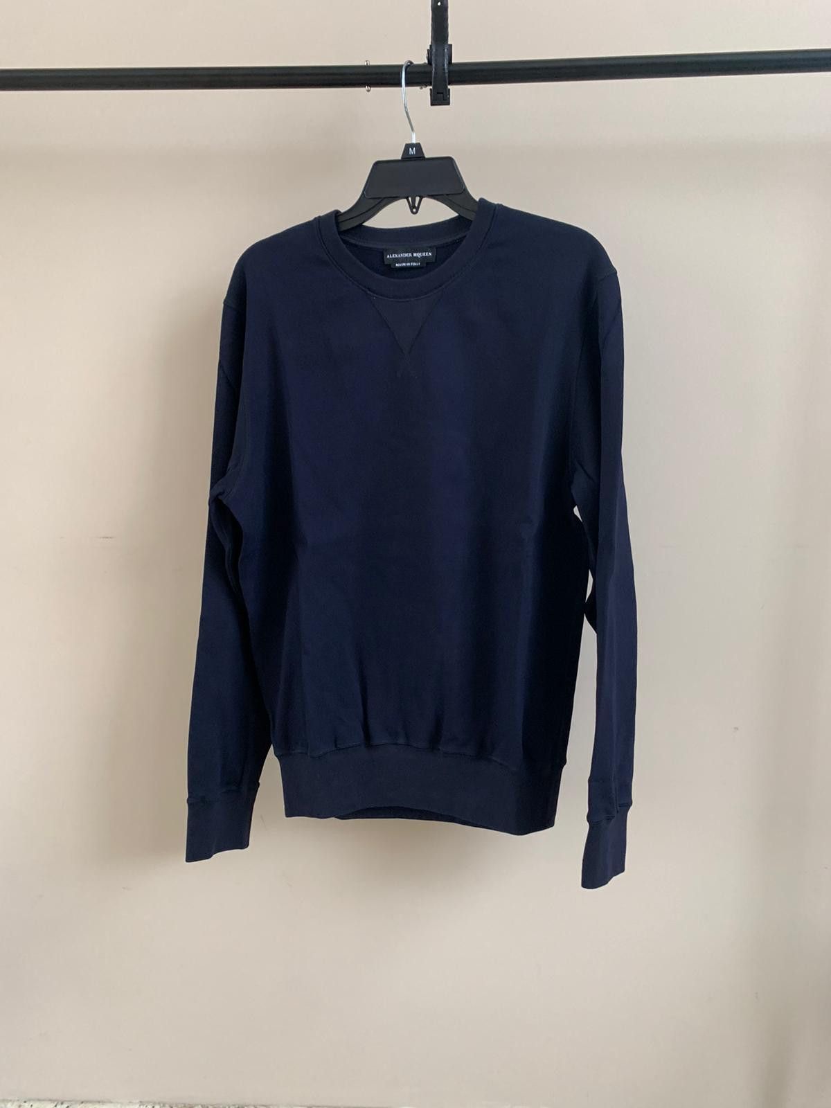 Alexander McQueen Micro Scrub Crewneck in Deep Navy Size US M / EU 48-50 / 2 - 1 Thumbnail
