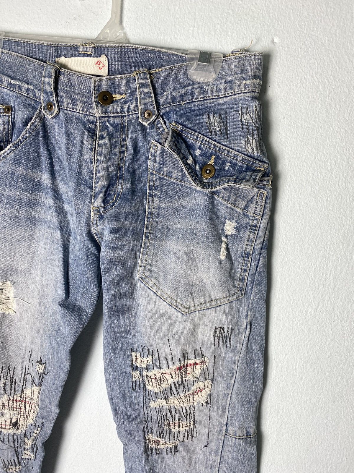 Japanese Brand Distressed Denim Design Pant Size US 30 / EU 46 - 3 Thumbnail