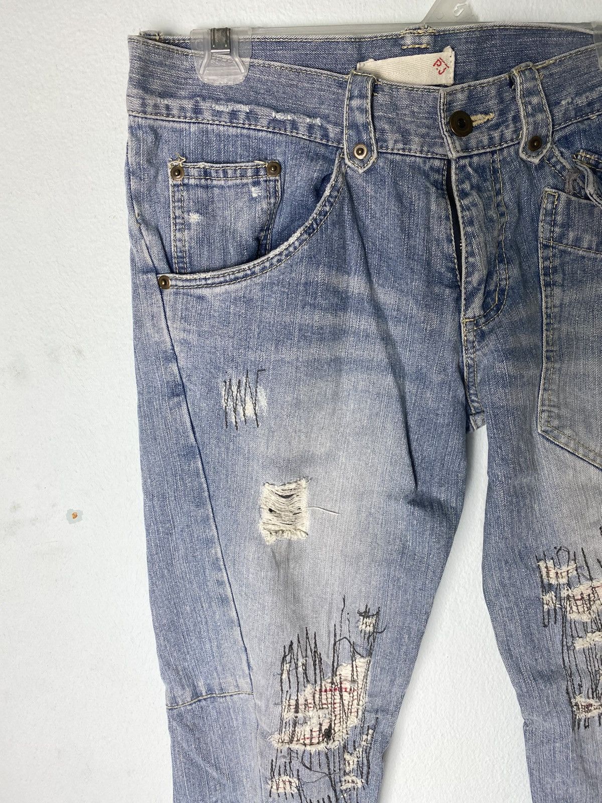 Japanese Brand Distressed Denim Design Pant Size US 30 / EU 46 - 4 Thumbnail