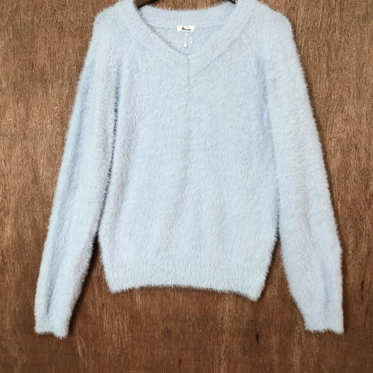 Japanese Brand Wallamanda Blue Shag Shaggy Fur Mohair Knitwear #6434 Size M / US 6-8 / IT 42-44 - 3 Thumbnail