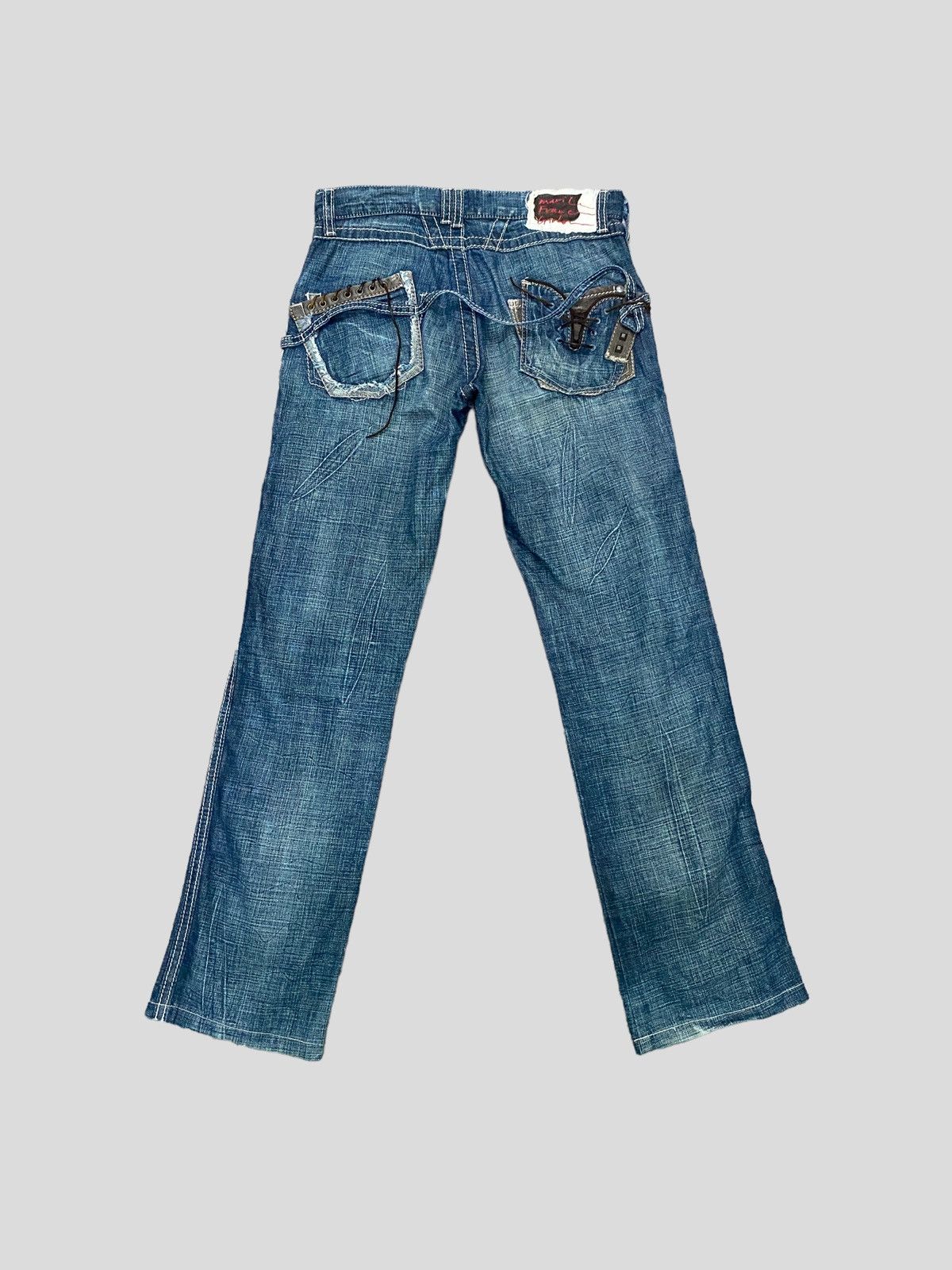 Marithe + Francois Girbaud VINTAGE MARITHE FRANCOIS GIRBAUD BONDAGE STYLE DENIM JEAN Size US 27 - 7 Thumbnail