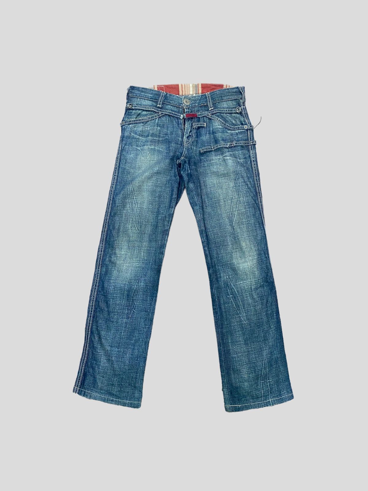 Marithe + Francois Girbaud VINTAGE MARITHE FRANCOIS GIRBAUD BONDAGE STYLE DENIM JEAN Size US 27 - 1 Thumbnail