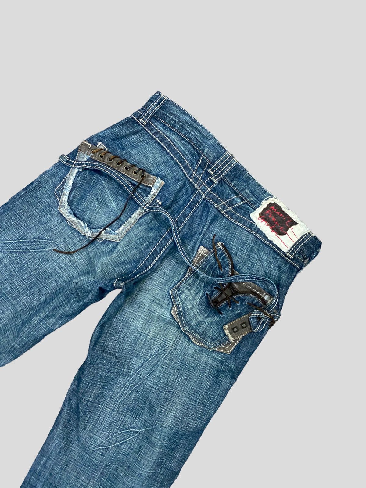 Marithe + Francois Girbaud VINTAGE MARITHE FRANCOIS GIRBAUD BONDAGE STYLE DENIM JEAN Size US 27 - 8 Thumbnail