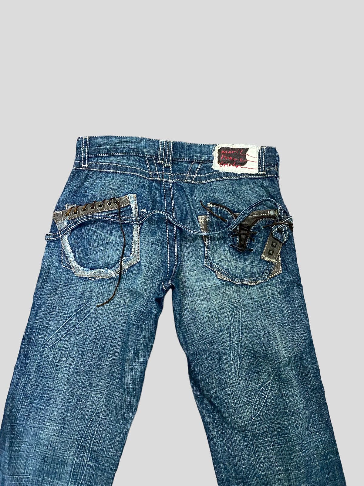 Marithe + Francois Girbaud VINTAGE MARITHE FRANCOIS GIRBAUD BONDAGE STYLE DENIM JEAN Size US 27 - 10 Thumbnail