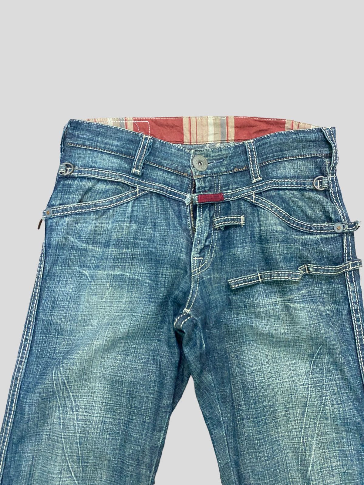 Marithe + Francois Girbaud VINTAGE MARITHE FRANCOIS GIRBAUD BONDAGE STYLE DENIM JEAN Size US 27 - 4 Thumbnail