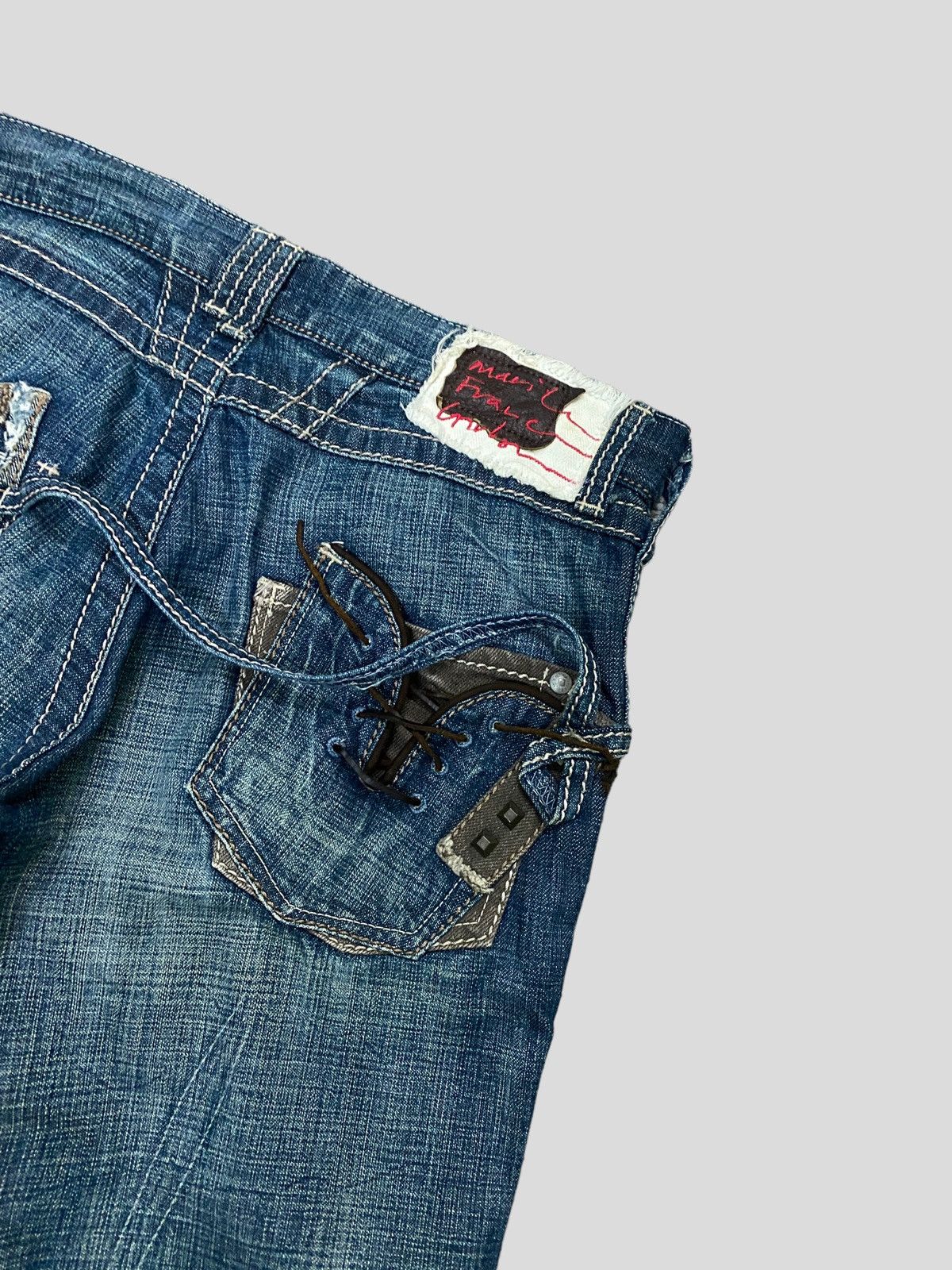 Marithe + Francois Girbaud VINTAGE MARITHE FRANCOIS GIRBAUD BONDAGE STYLE DENIM JEAN Size US 27 - 11 Thumbnail