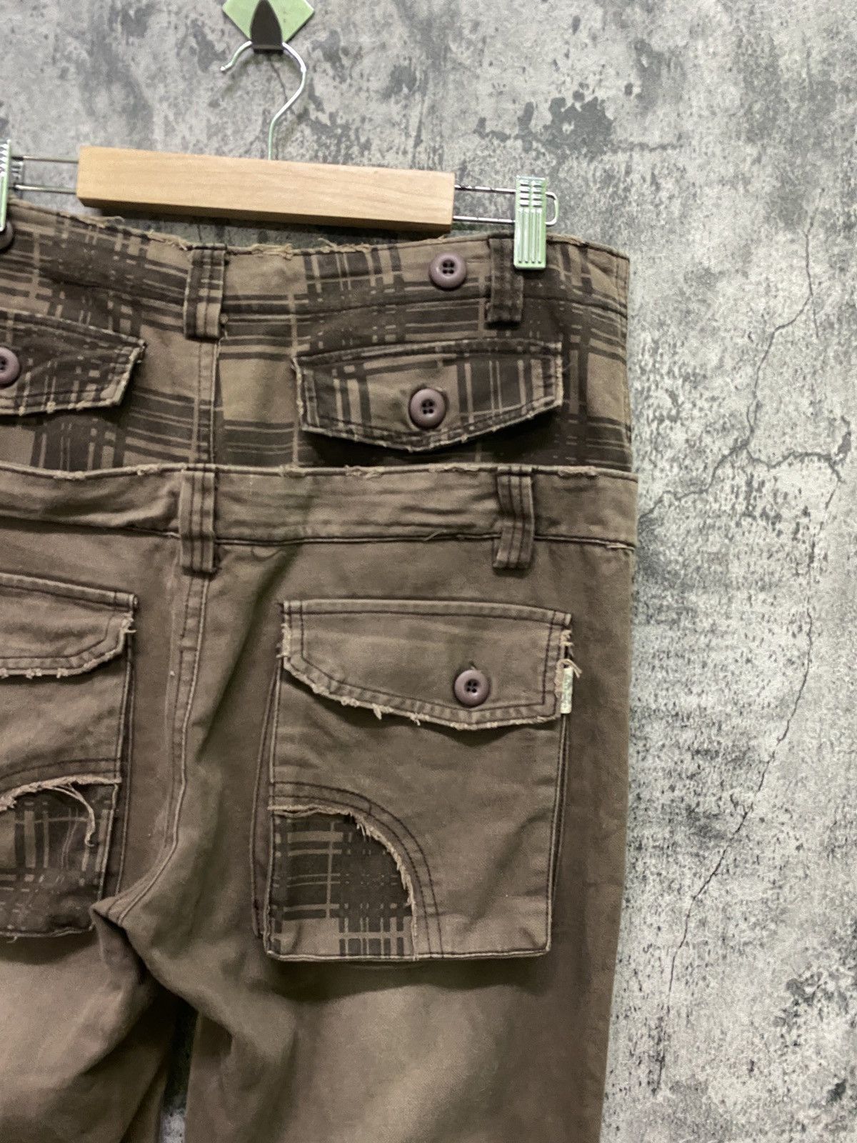 Japanese Brand AS COLLECTION Double Waist Faded Brown Bush Pants Size US 32 / EU 48 - 13 Thumbnail