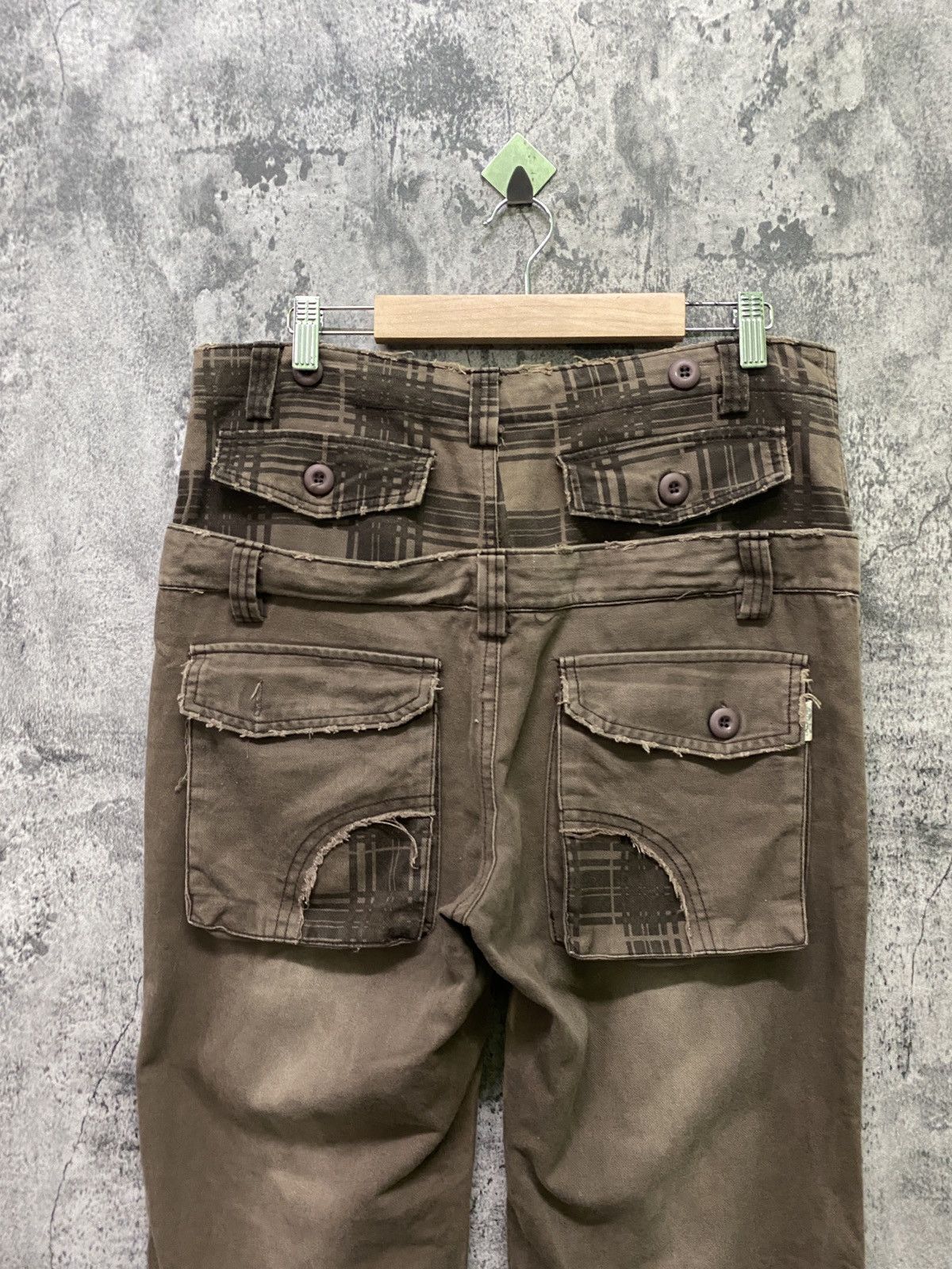 Japanese Brand AS COLLECTION Double Waist Faded Brown Bush Pants Size US 32 / EU 48 - 11 Thumbnail