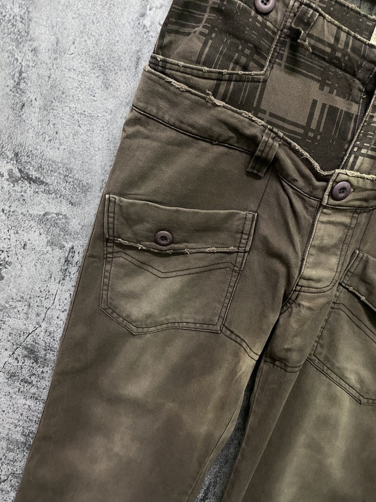 Japanese Brand AS COLLECTION Double Waist Faded Brown Bush Pants Size US 32 / EU 48 - 9 Thumbnail