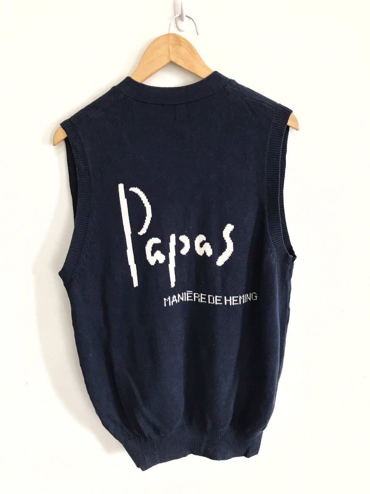 Vintage Papas Sleeve Less Hand Knit Size US M / EU 48-50 / 2 - 1 Thumbnail