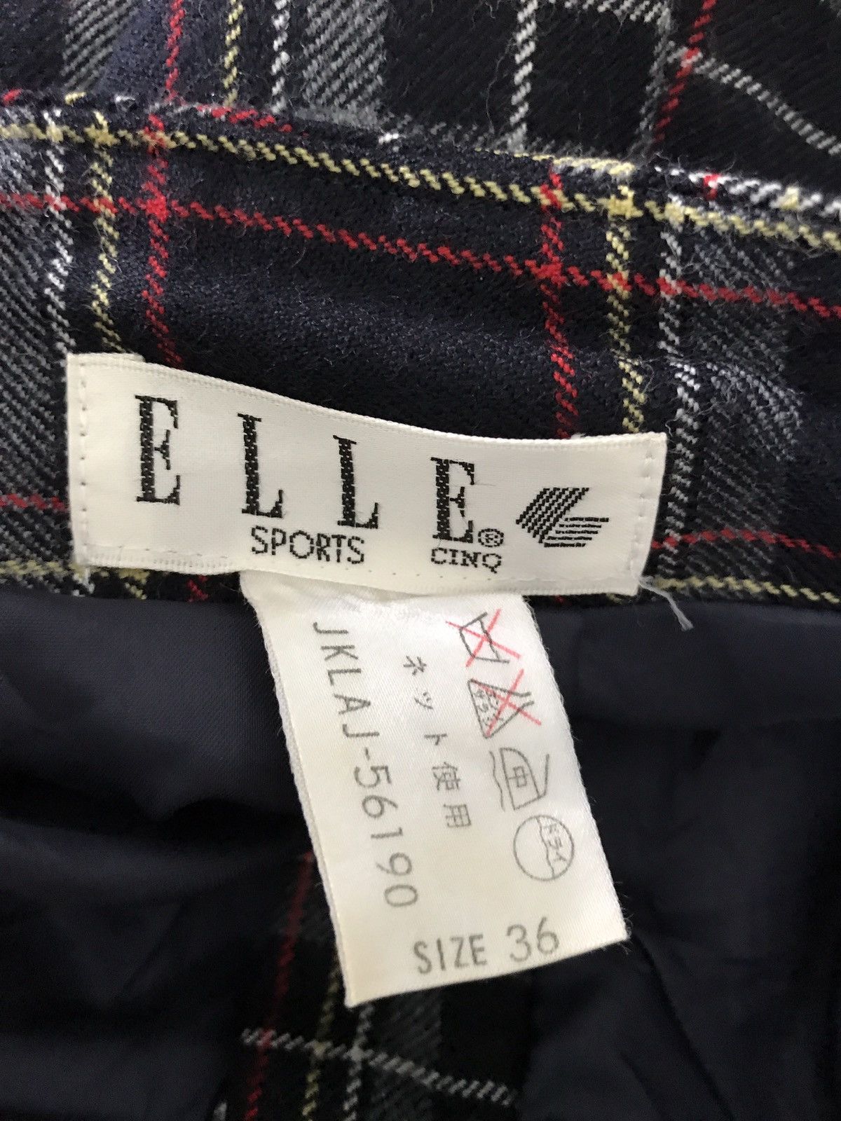 Designer Vintage Elle Sport High Waist Wide Baggy Tartan Pants Size US 26 / EU 42 - 7 Thumbnail