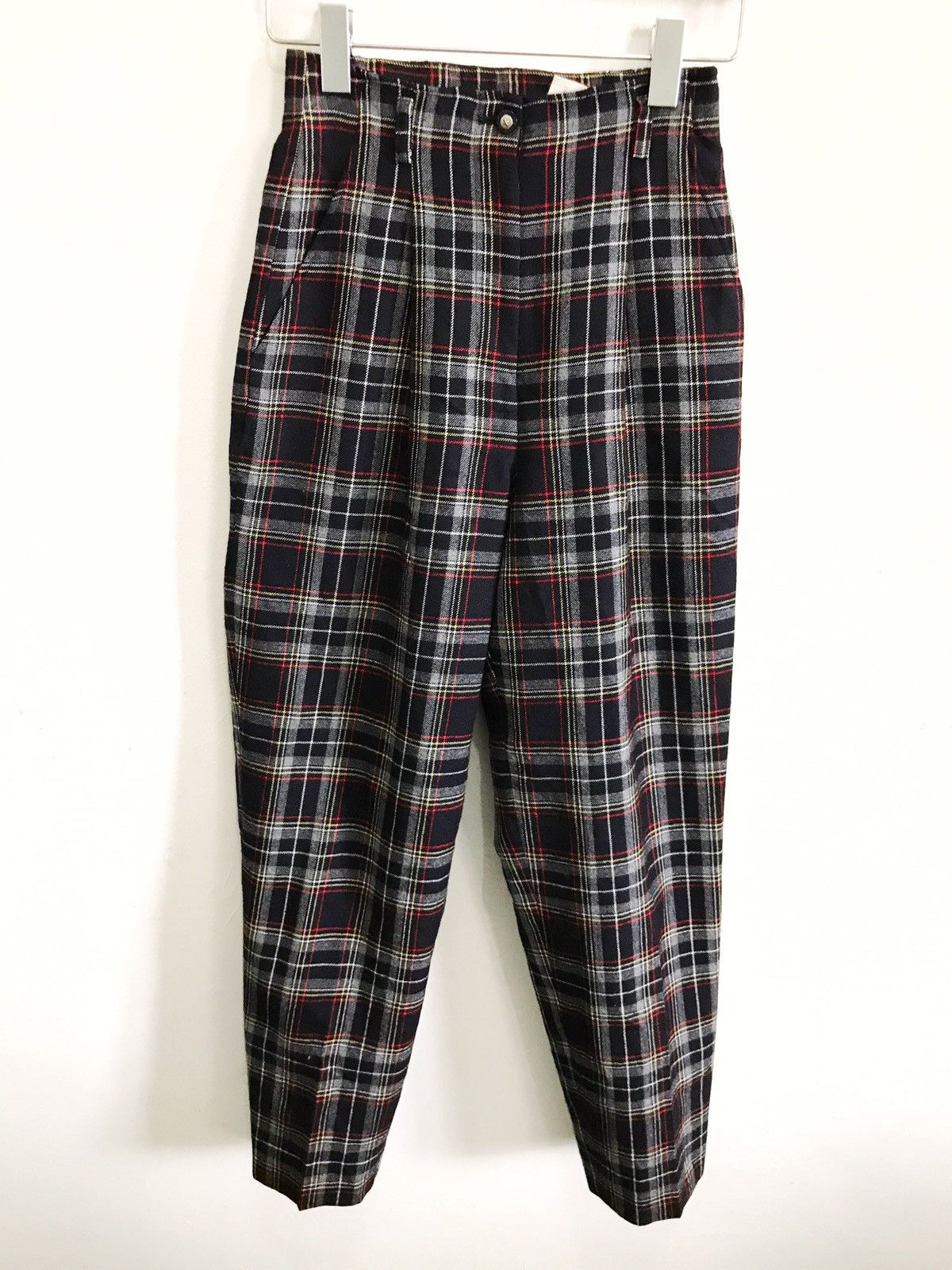 Designer Vintage Elle Sport High Waist Wide Baggy Tartan Pants Size US 26 / EU 42 - 1 Thumbnail
