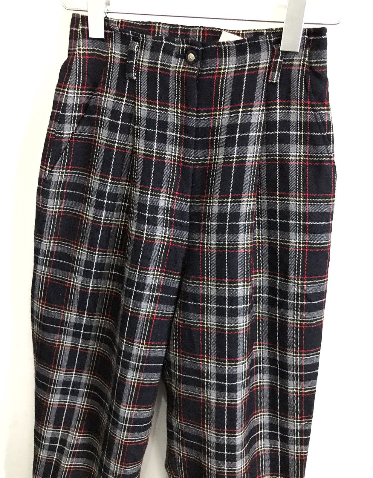 Designer Vintage Elle Sport High Waist Wide Baggy Tartan Pants Size US 26 / EU 42 - 2 Thumbnail