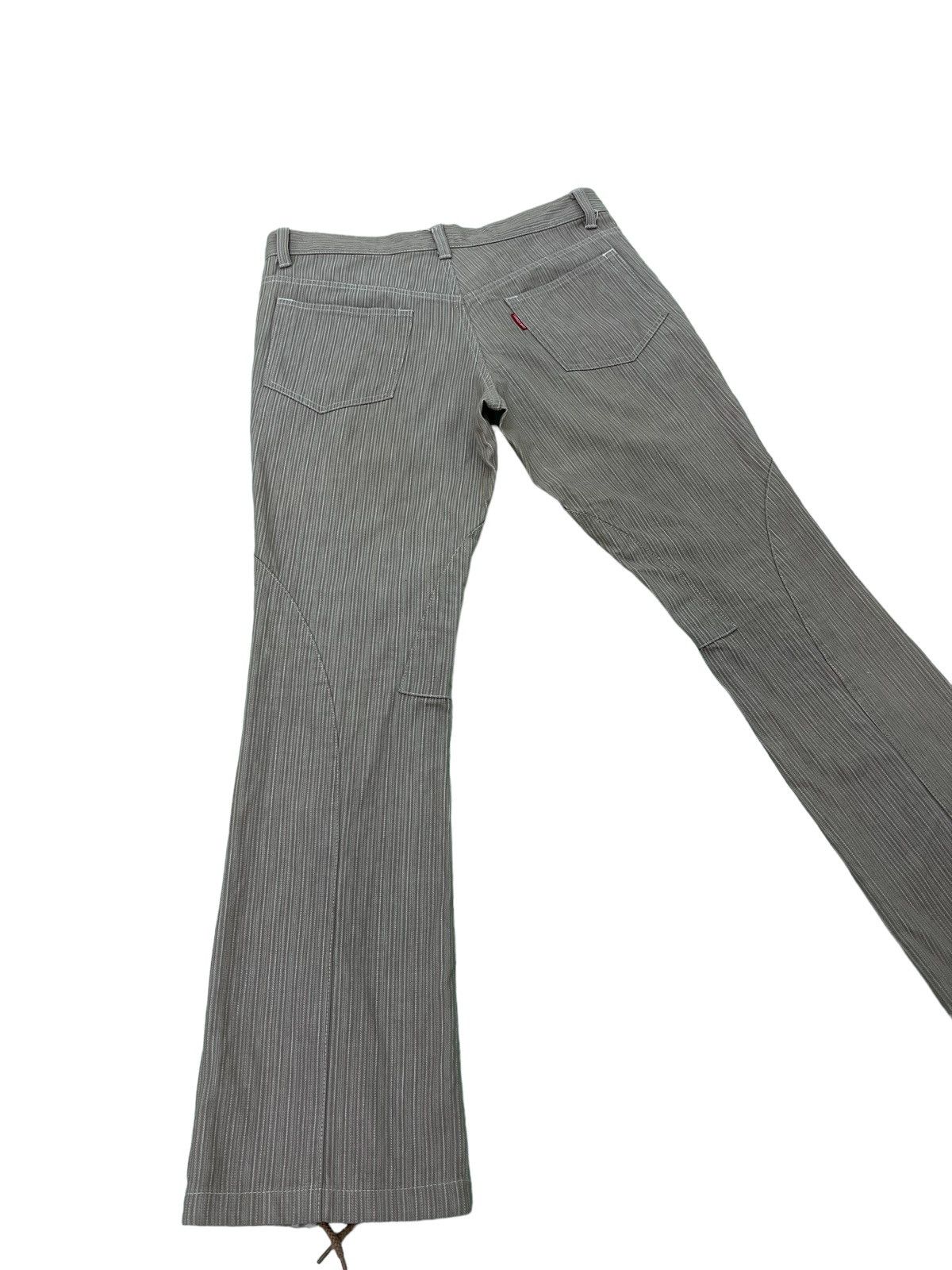 Japanese Brand Flare Jeans Tornado Mart Pinstriped Laced Herringbones 1🟦7 Size US 32 / EU 48 - 12 Thumbnail