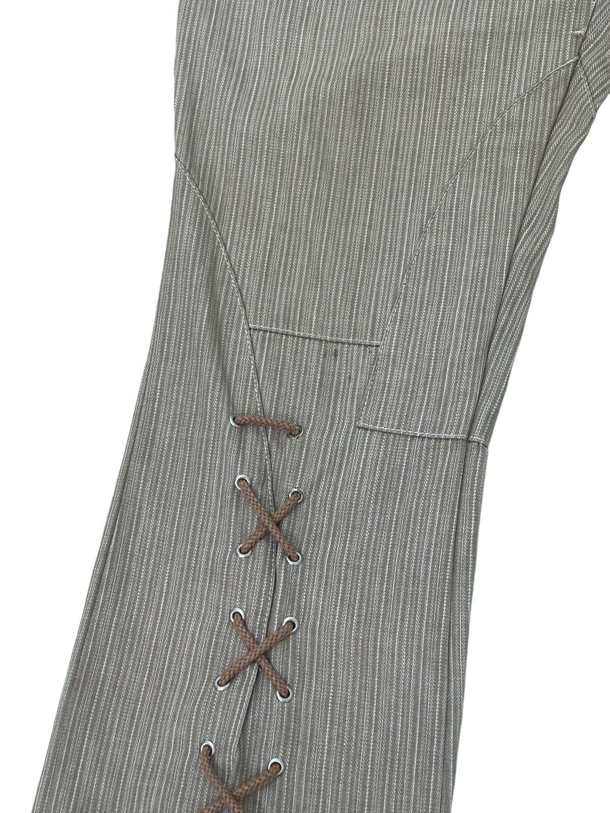 Japanese Brand Flare Jeans Tornado Mart Pinstriped Laced Herringbones 1🟦7 Size US 32 / EU 48 - 6 Thumbnail
