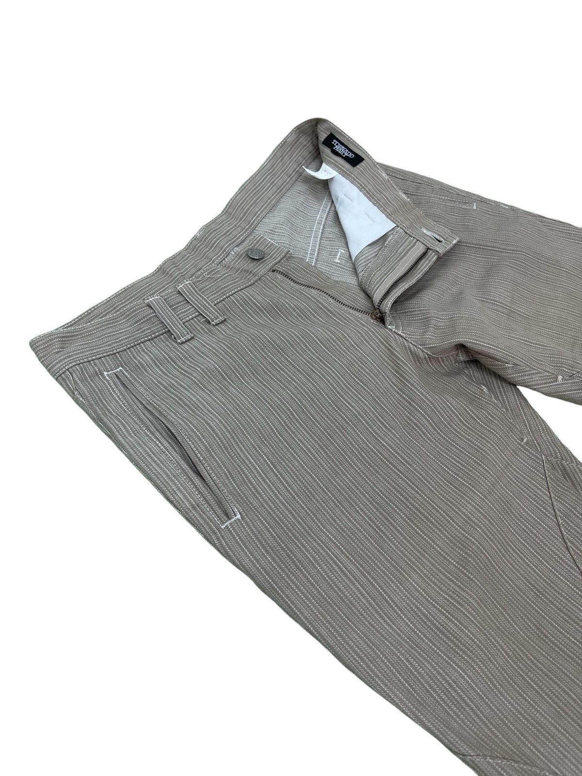 Japanese Brand Flare Jeans Tornado Mart Pinstriped Laced Herringbones 1🟦7 Size US 32 / EU 48 - 10 Thumbnail