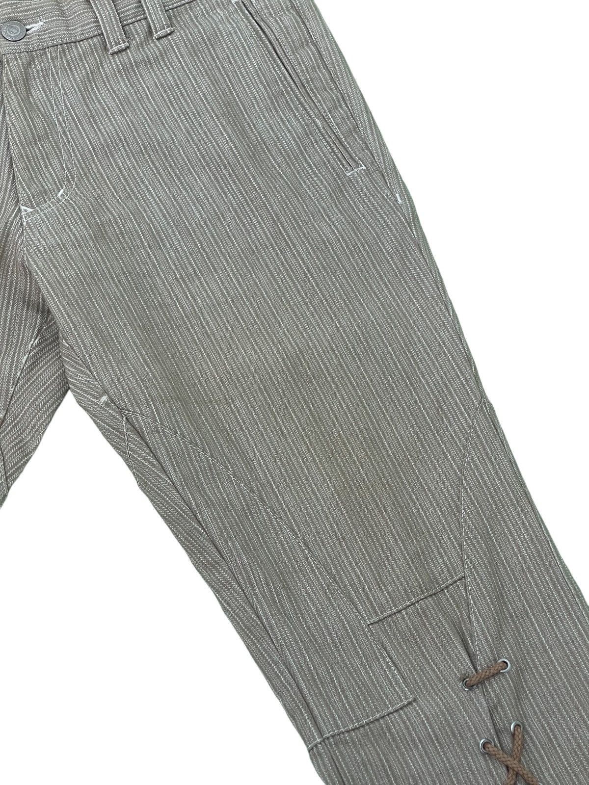 Japanese Brand Flare Jeans Tornado Mart Pinstriped Laced Herringbones 1🟦7 Size US 32 / EU 48 - 8 Thumbnail