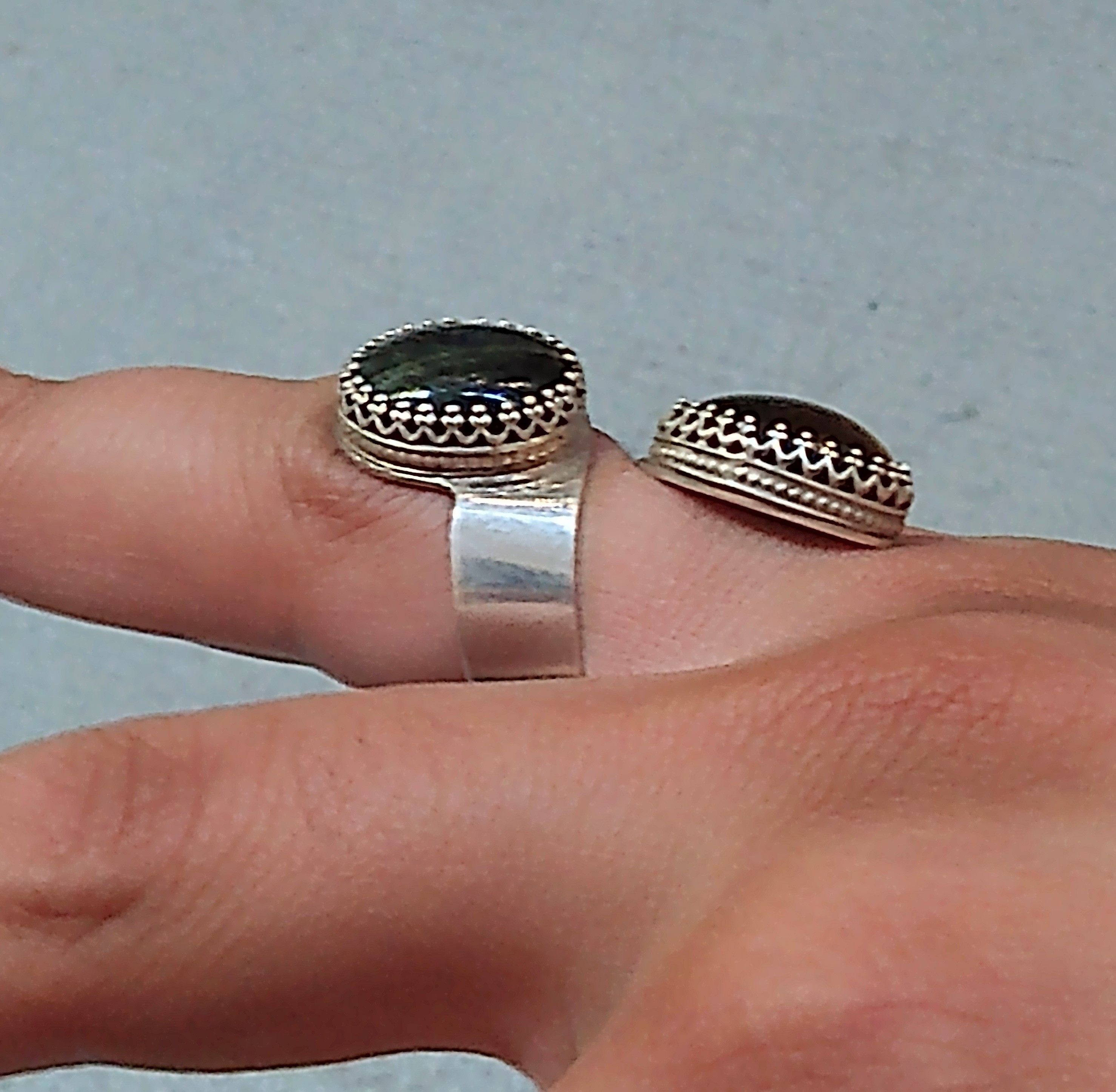 Jewelry × Vintage Vintage Sterling Silver Ring Tigers Eye Size 8 Brown Oval Size ONE SIZE - 11 Thumbnail